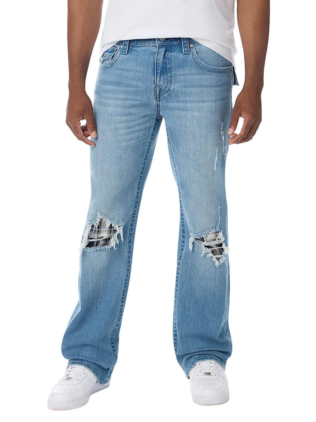 True Religion Bootcut-Jeans Jeans True Religion Billy SN Flap Plaid (1-tlg) Used-Look-Elemente