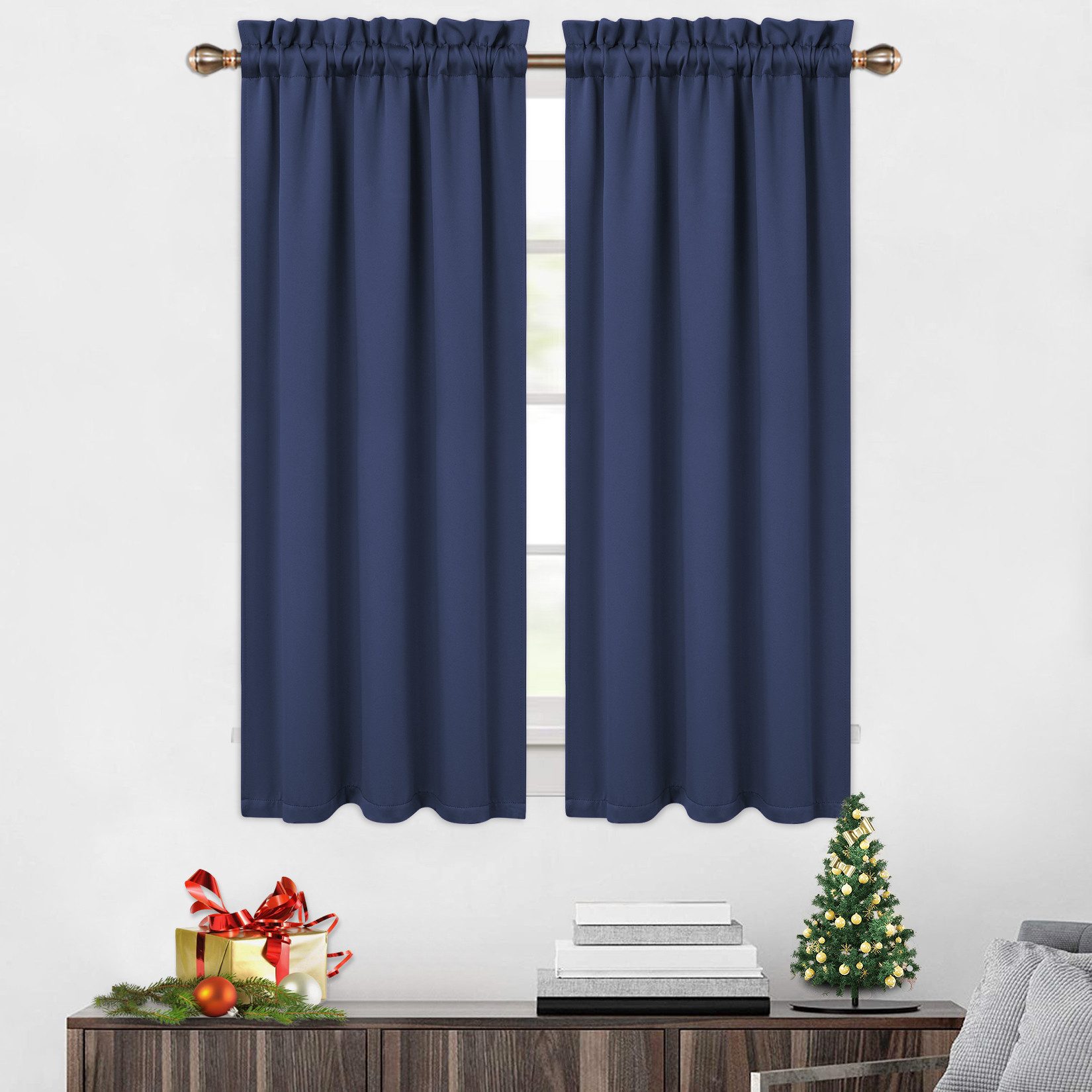 GarveeMore Gardine Verdunkelungsvorhang Scheibengardine Panneaux Kuvertstore, Thermoisolierende Verdunkelungsvorhänge für Küche und kleine Fenster – Bild 2 von 5
