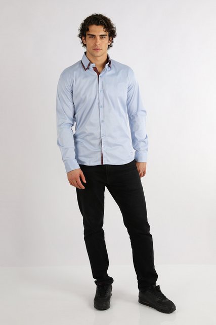 Megaman Jeans Langarmhemd Premium Herren Hemd - Elegant und Sportlich Doppe günstig online kaufen
