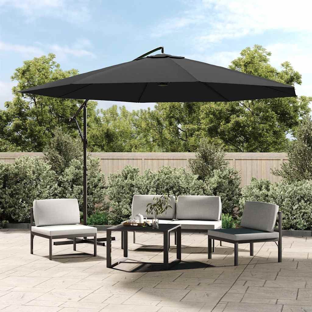 vidaXL Sonnenschirm Ampelschirm mit Aluminium-Mast 350 cm Anthrazit