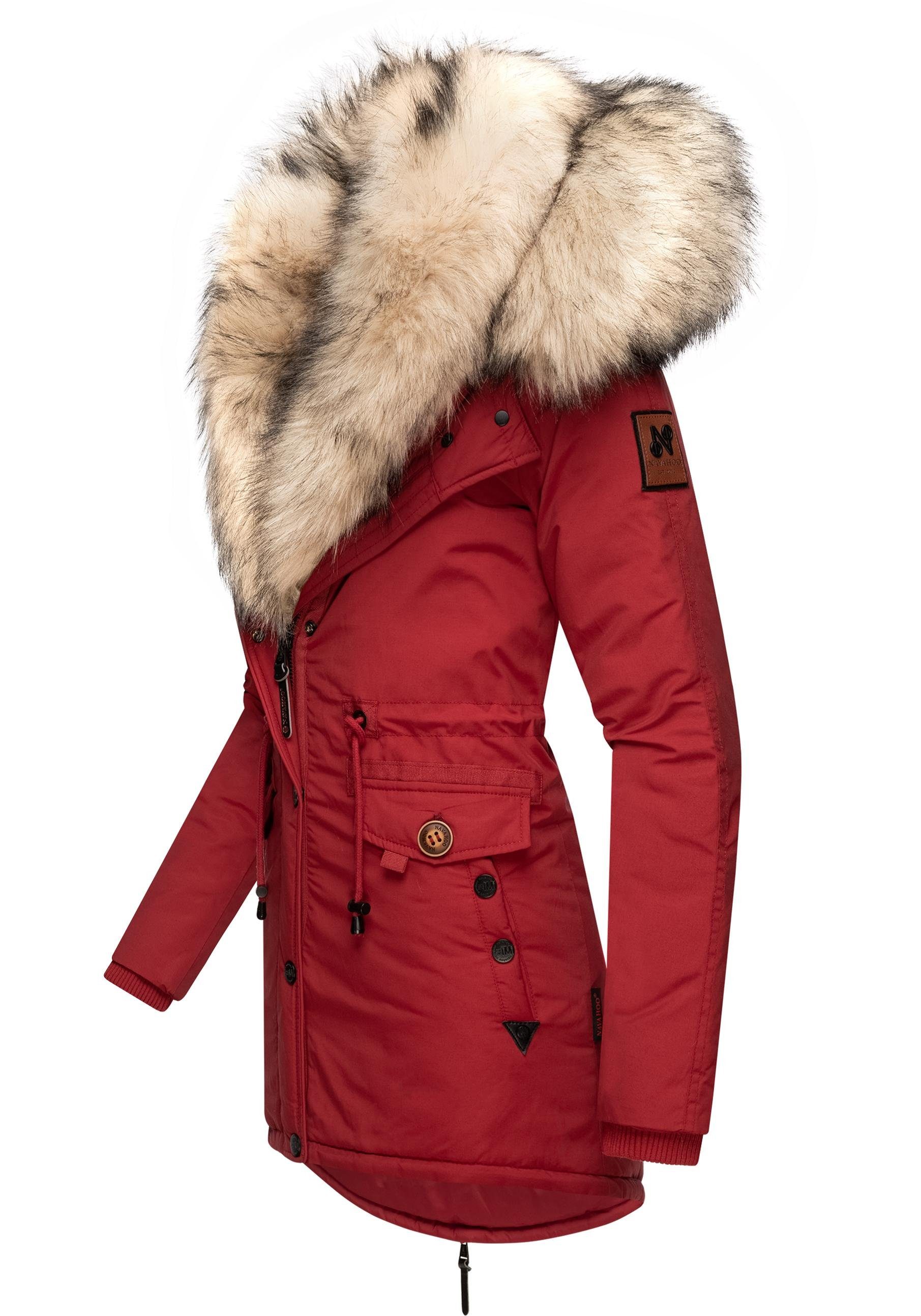Navahoo Wintermantel "Sweety" Winterparka mit 2 Kunstpelz-Kapuzen günstig online kaufen