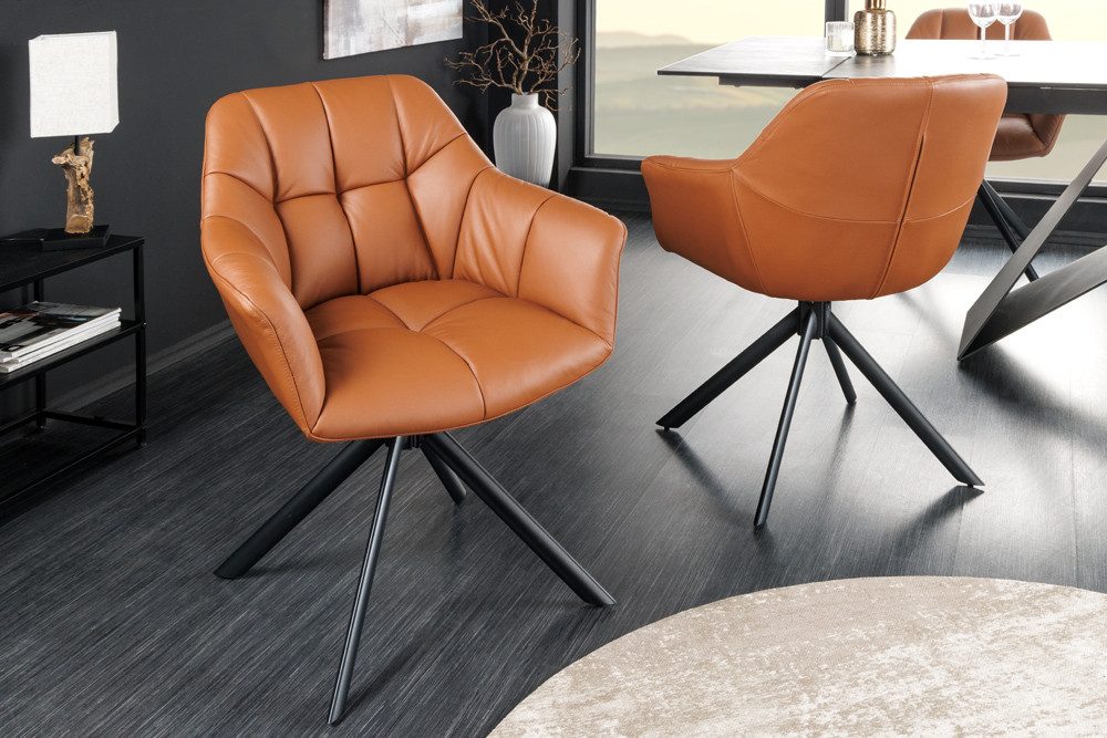 riess-ambiente Polsterstuhl PAPILLON cognac / schwarz günstig online kaufen