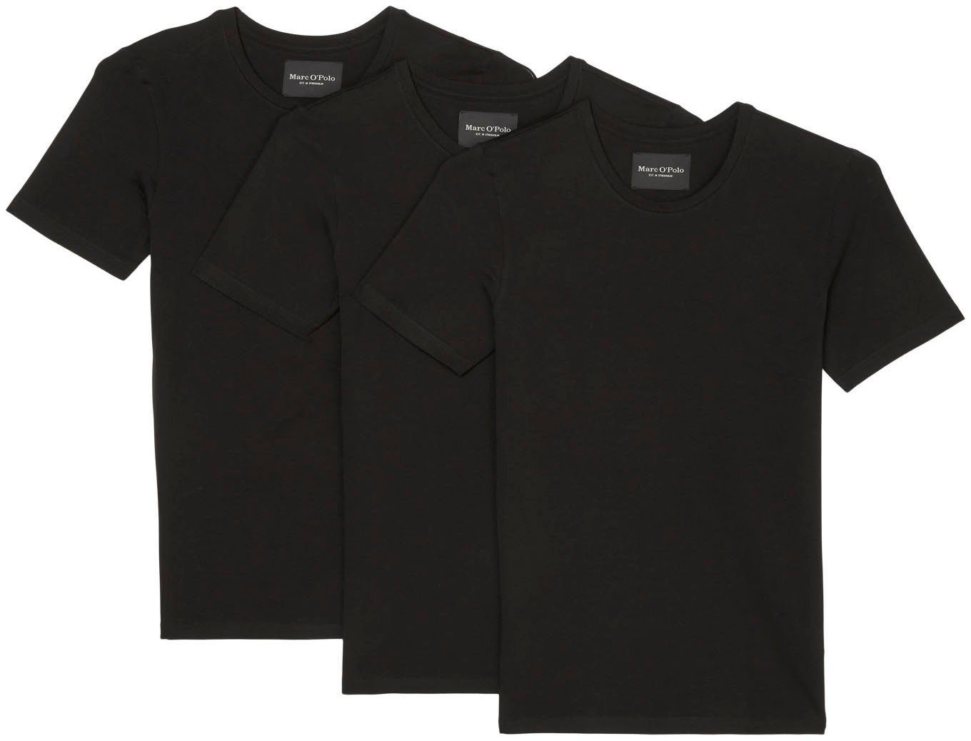 Marc O'Polo T-Shirt ESSENTIALS (Packung, 3-tlg) schwarz
