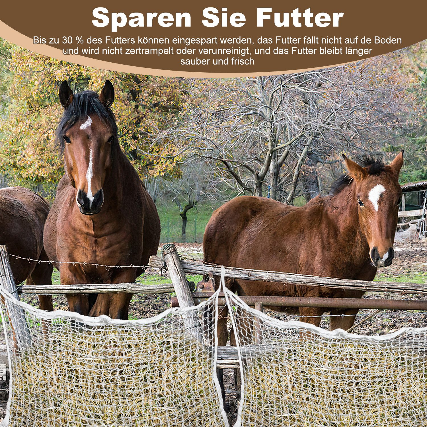 Clanmacy Heunetz Heunetz 1x Heuraufe Maschenweite 3X3CM Heusack Futternetz, 160 x 100cm