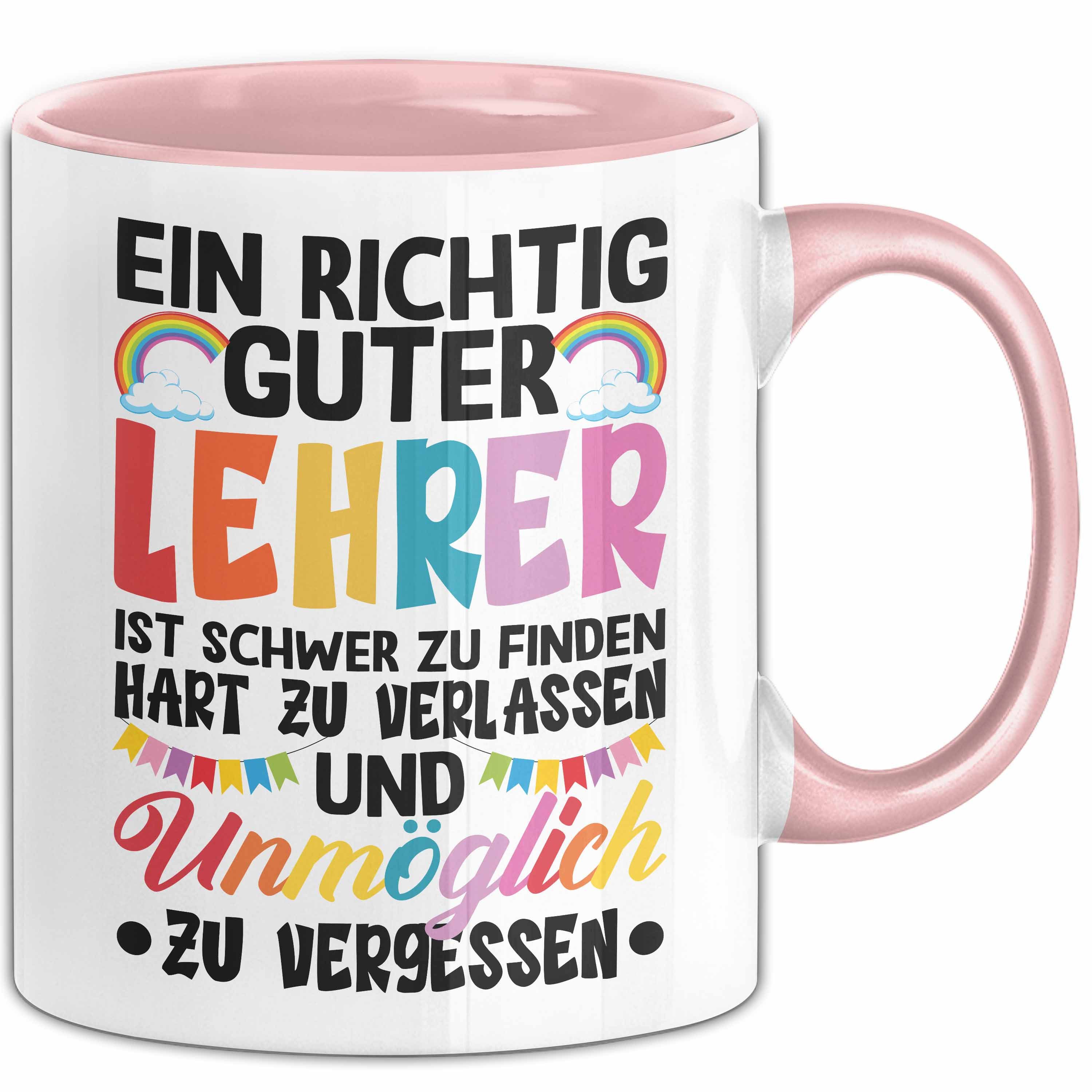 Trendation Tasse Lehrer Abschiedsgeschenk Tasse Bester Lehrer Abschied Geschenkidee Ein