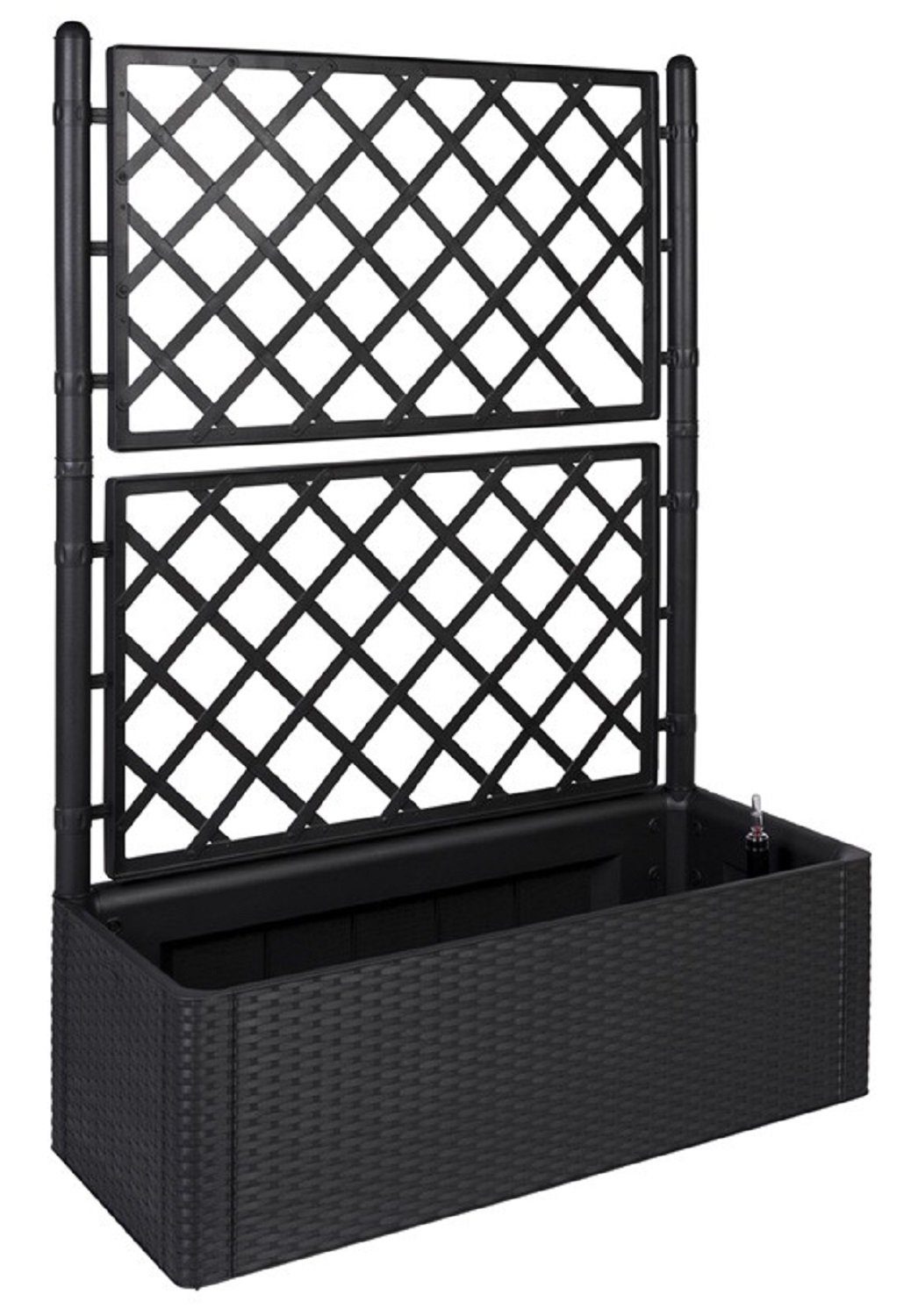 Kreher Spalier Set in Rattan Optik in Anthrazit (2 große Spaliere, 1 kleines Spalier)