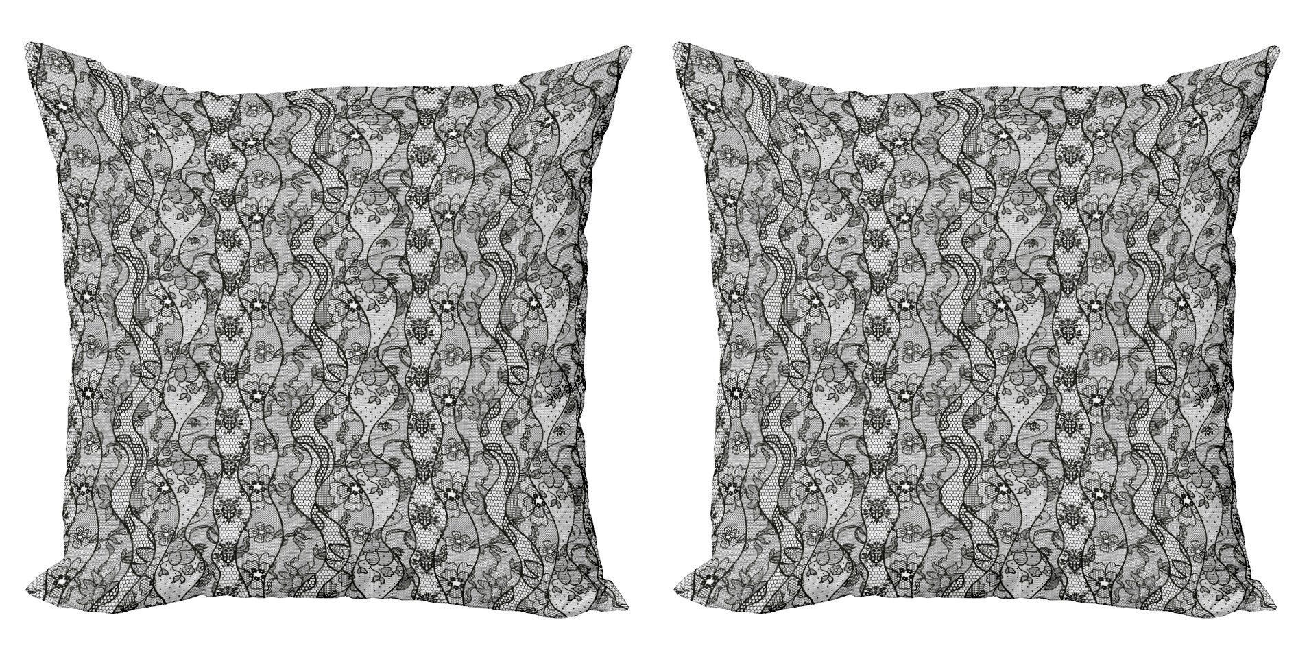 Kissenbezüge Modern Accent Doppelseitiger Digitaldruck, Abakuhaus (2 Stück), Antiquität Lace Gothic-Muster