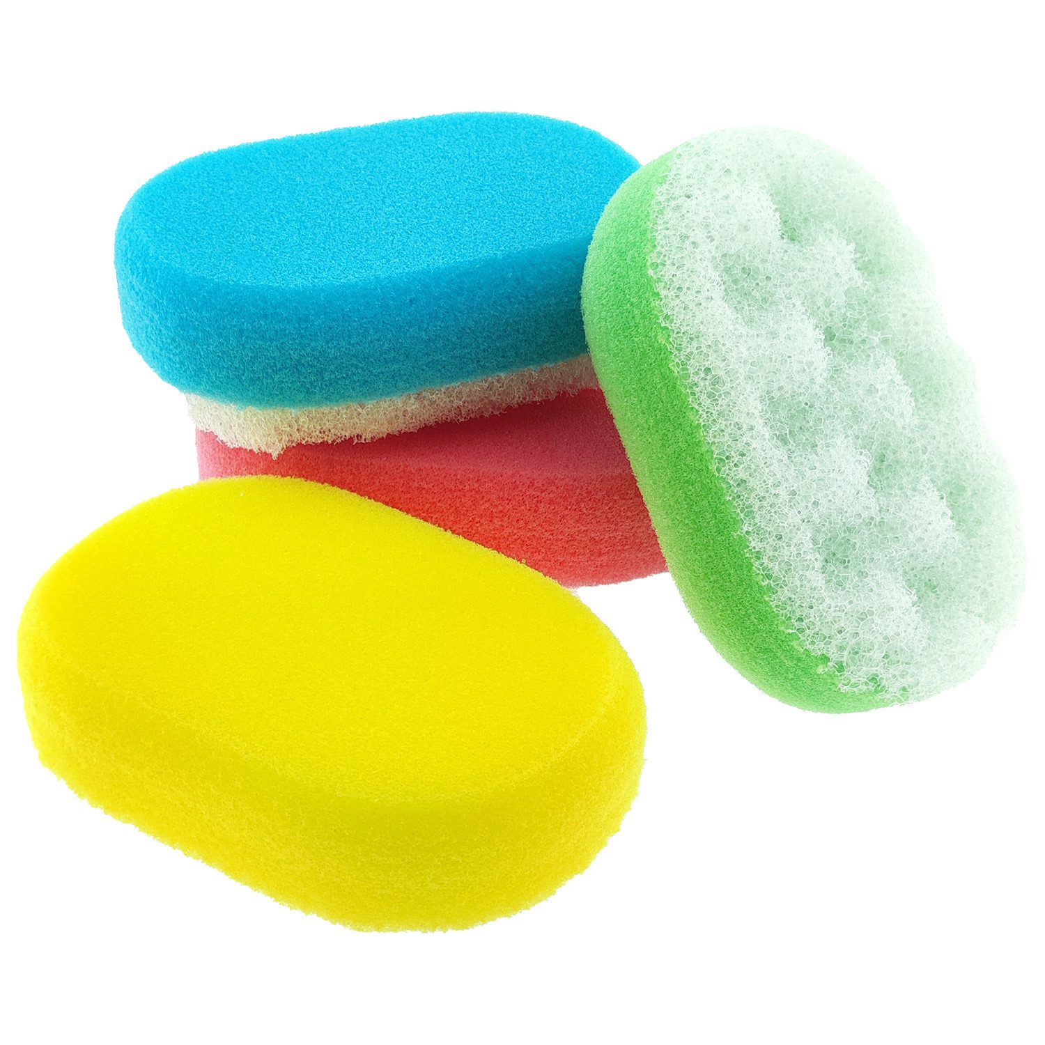 varivendo Massageschwamm 4er Set Massageschwamm 14 x 4,5 x 9 cm, Massageschwämme, 4 tlg., 4 Massageschwämme, Massageschwamm Badeschwamm Körperpflege