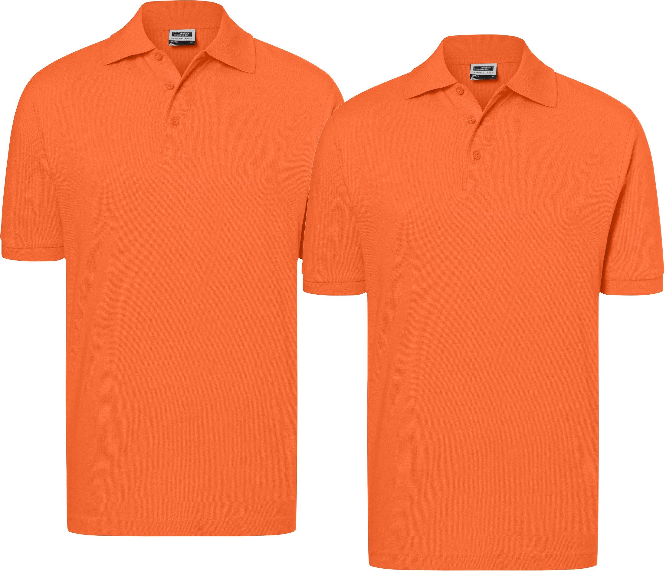 James & Nicholson James & Nicholson Poloshirt Doppelpack Feines Herren Piqué-Polohemd mit gestrickten Bündchen JN070 (Doppelpack, 2er-Pack) Sportlicher Schnitt mit Seitenschlitzen