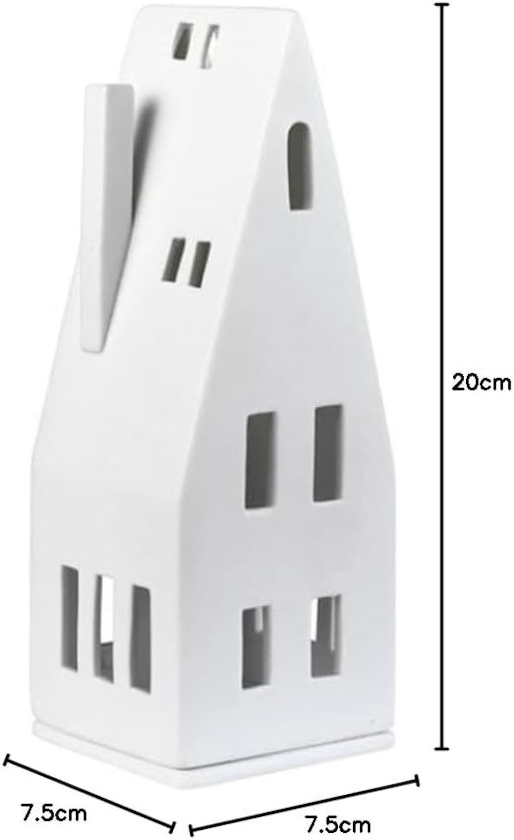 Räder Design Teelichthalter Räder Lichthaus Spitzdach aus Porzellan 20 cm Weiß