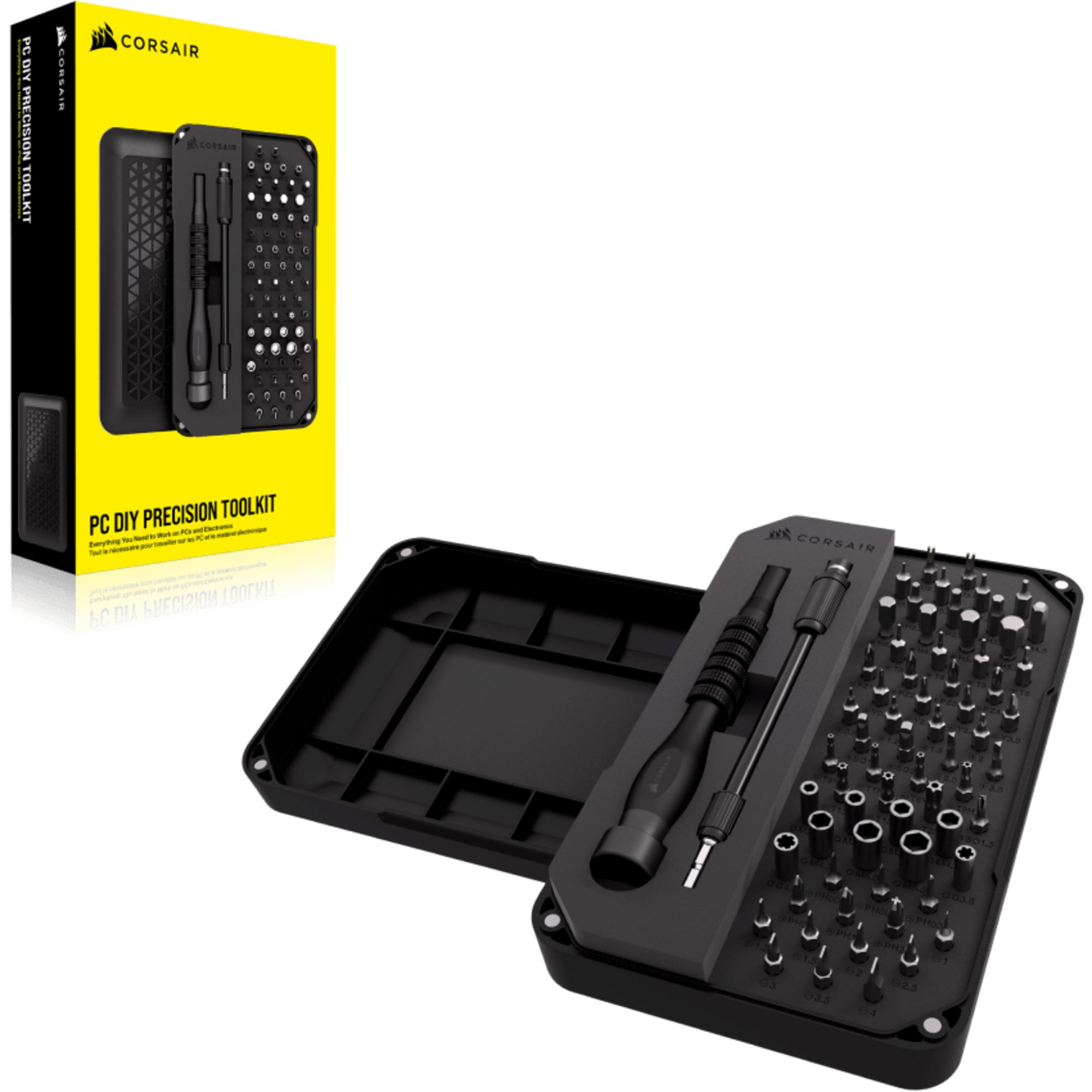 Corsair Werkzeugset Corsair PC-DIY Präzisions-Toolkit, Werkzeug-Set, (67-teilig)