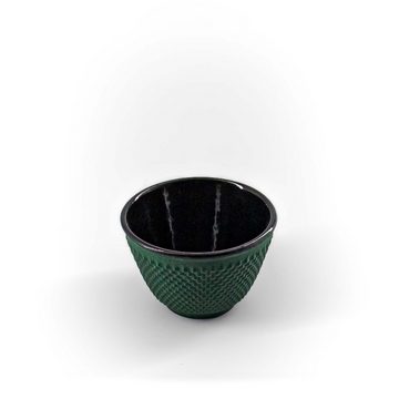 teayumi Teekanne ARARE Tetsubin Komplett-Set Gusseisenkanne 1200 ml Grün, 1.2 l, (Komplett-Set, 8-teilig), mit herausnehmbaren Edelstahlsieb, mit Henkel