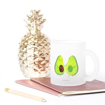 Mr. & Mrs. Panda Teeglas Avocado Pärchen - Transparent - Geschenk, Familie, Teetasse aus Glas, Premium Glas, Liebevolles Design