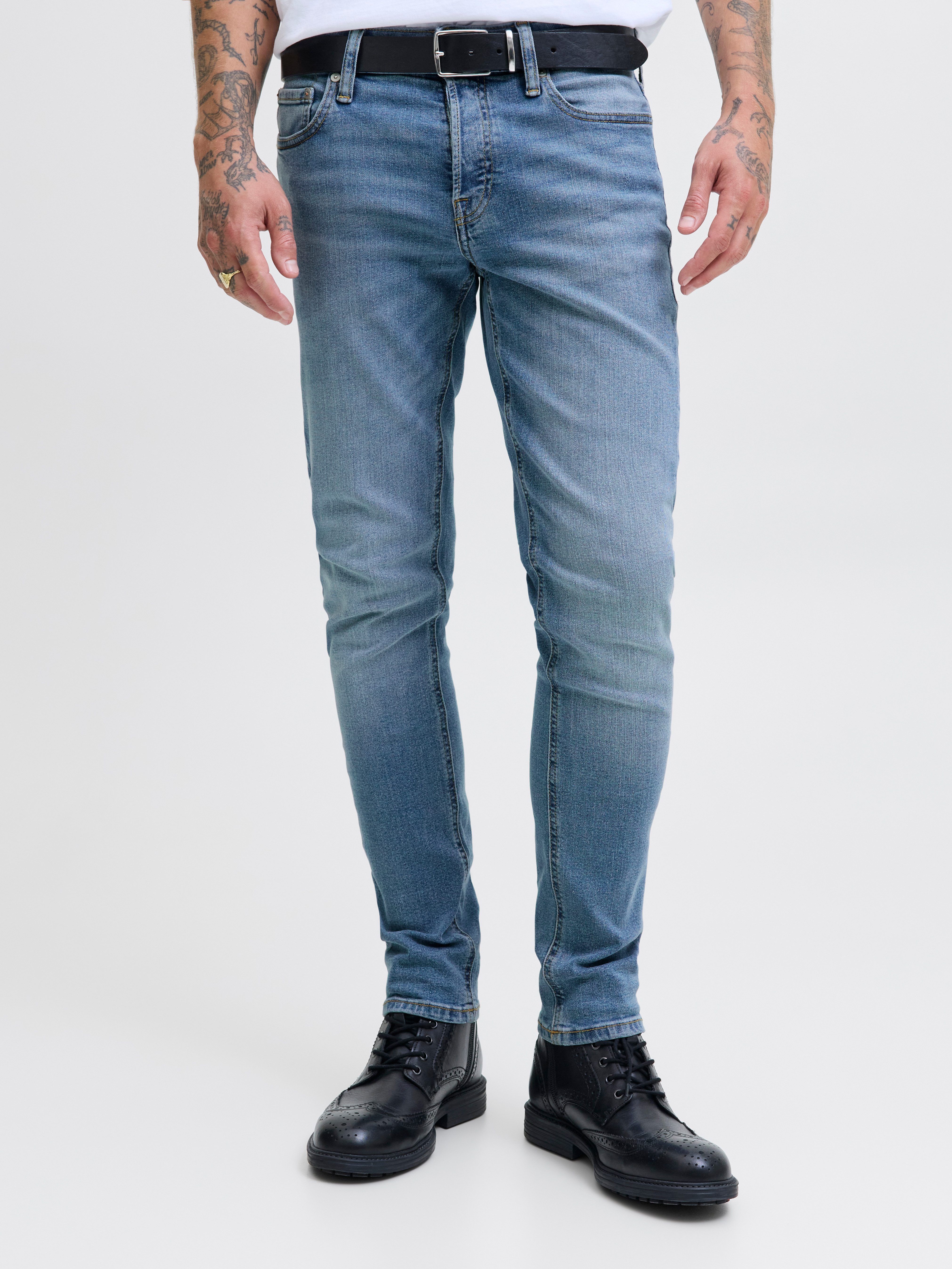 Jack & Jones Slim-fit-Jeans JJIGLENN Jeans mit schmaler Beinform und Stretch für Komfort Baumwollmischung, slim fit