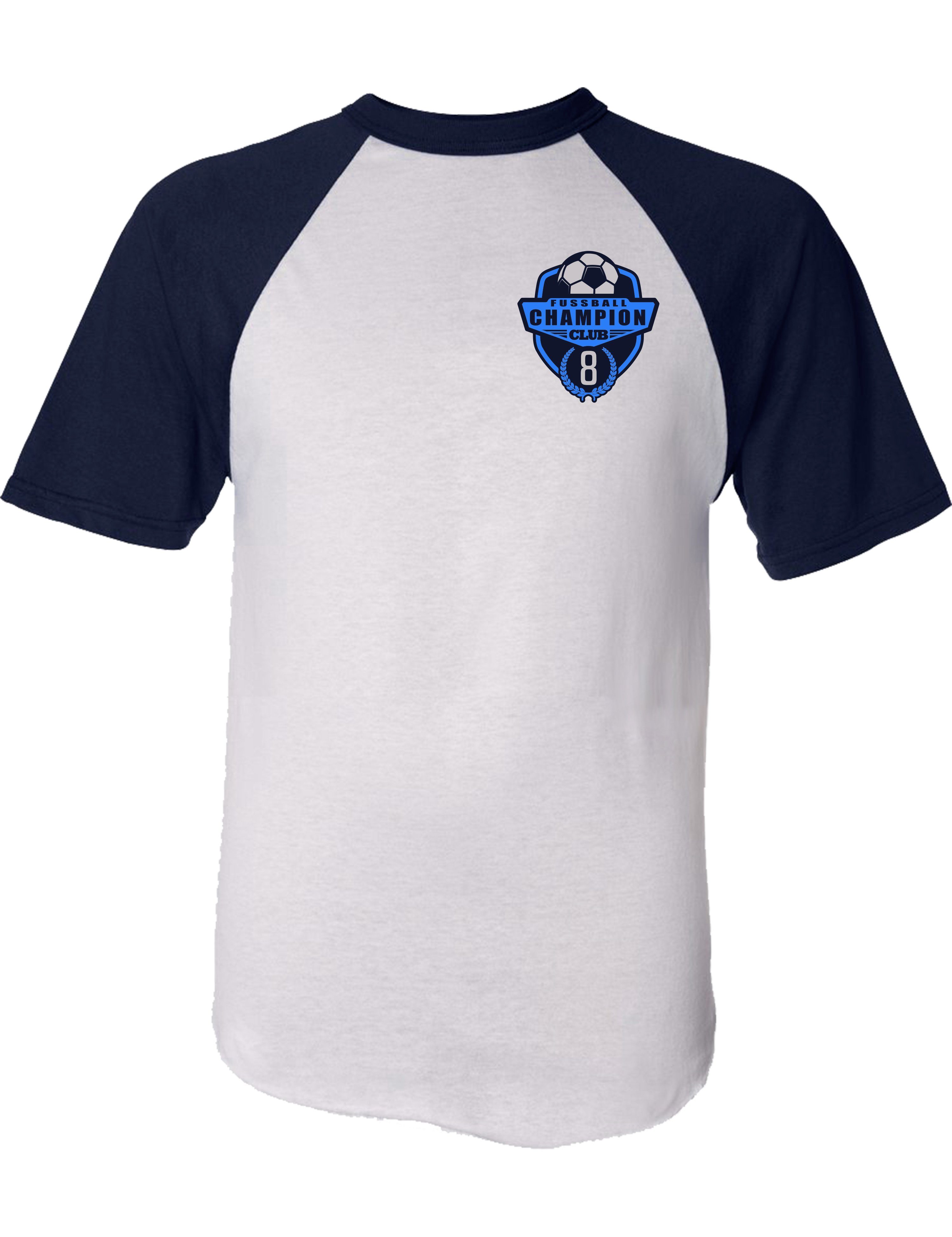 Baddery Print-Shirt Jungen Fußball Shirt in Trikot-Optik 8. Geburtstag: "Champion 8 Jahre", hochwertiger Siebdruck, aus Baumwolle