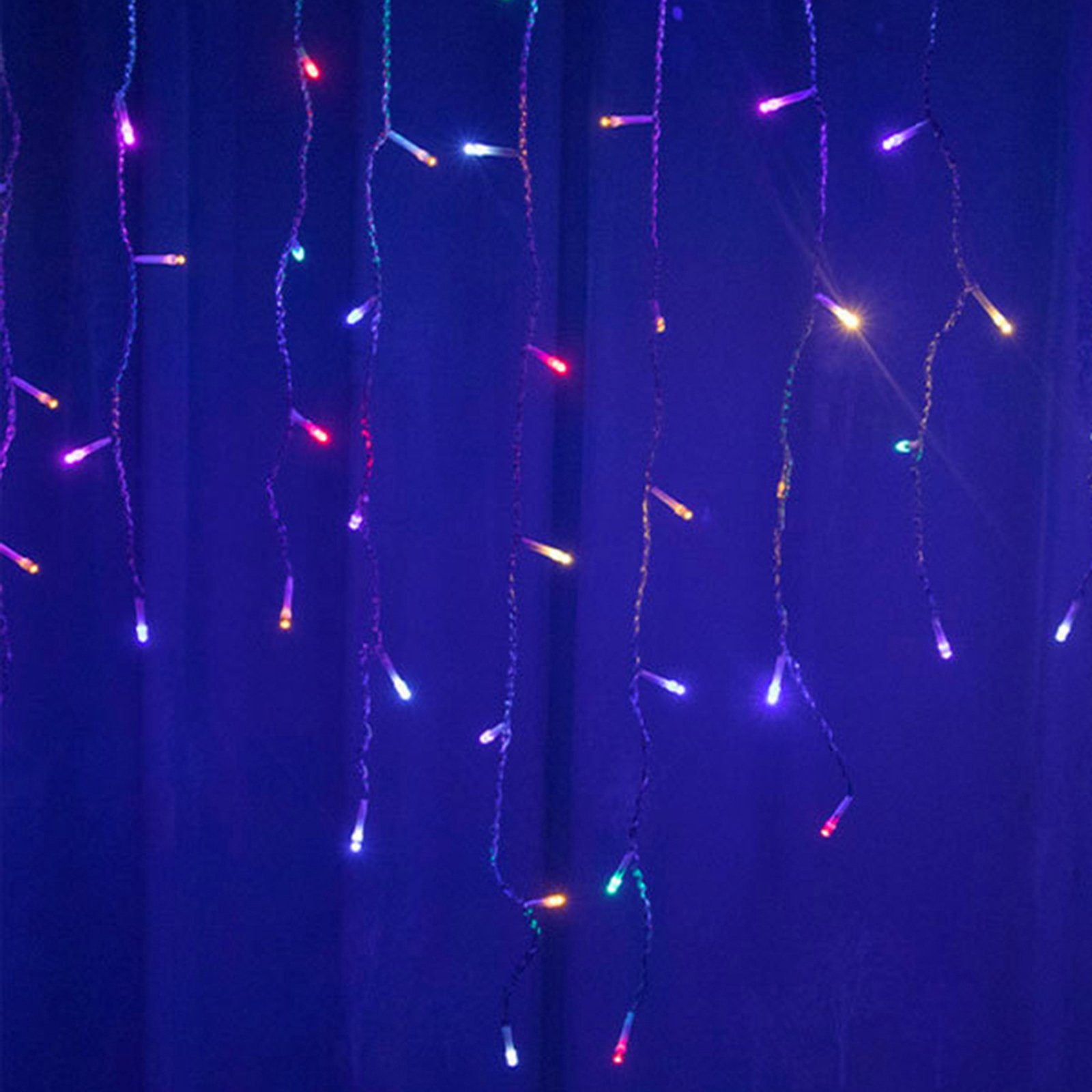 Wand Wasserdicht, Schlafzimmer, Party LED-Lichtervorhang Fenster Deko USB, 3M, 96LEDs,12 Multicolor Rosnek Stränge, für