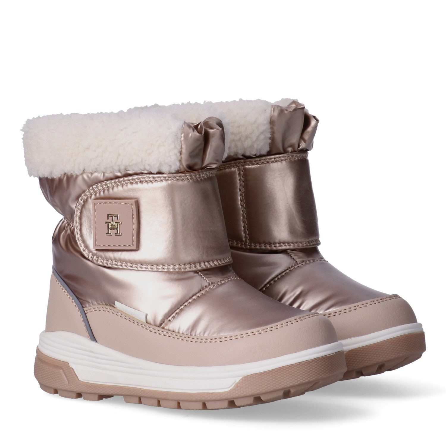 Tommy Hilfiger Winterboots Moonboots, Klettstiefel mit kuscheligem Teddyfell-Kragen