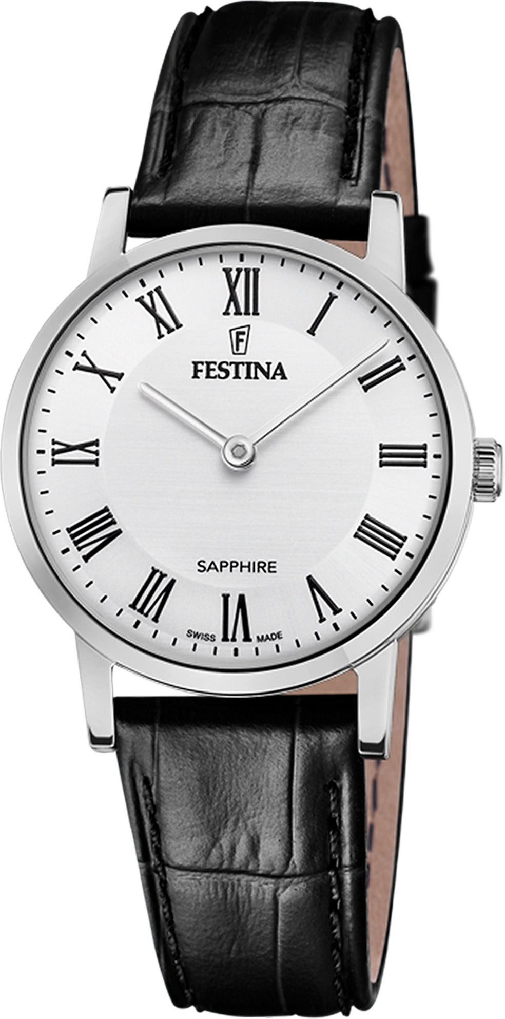 Quarzuhr Festina Damenuhr Leder schwarz Festina