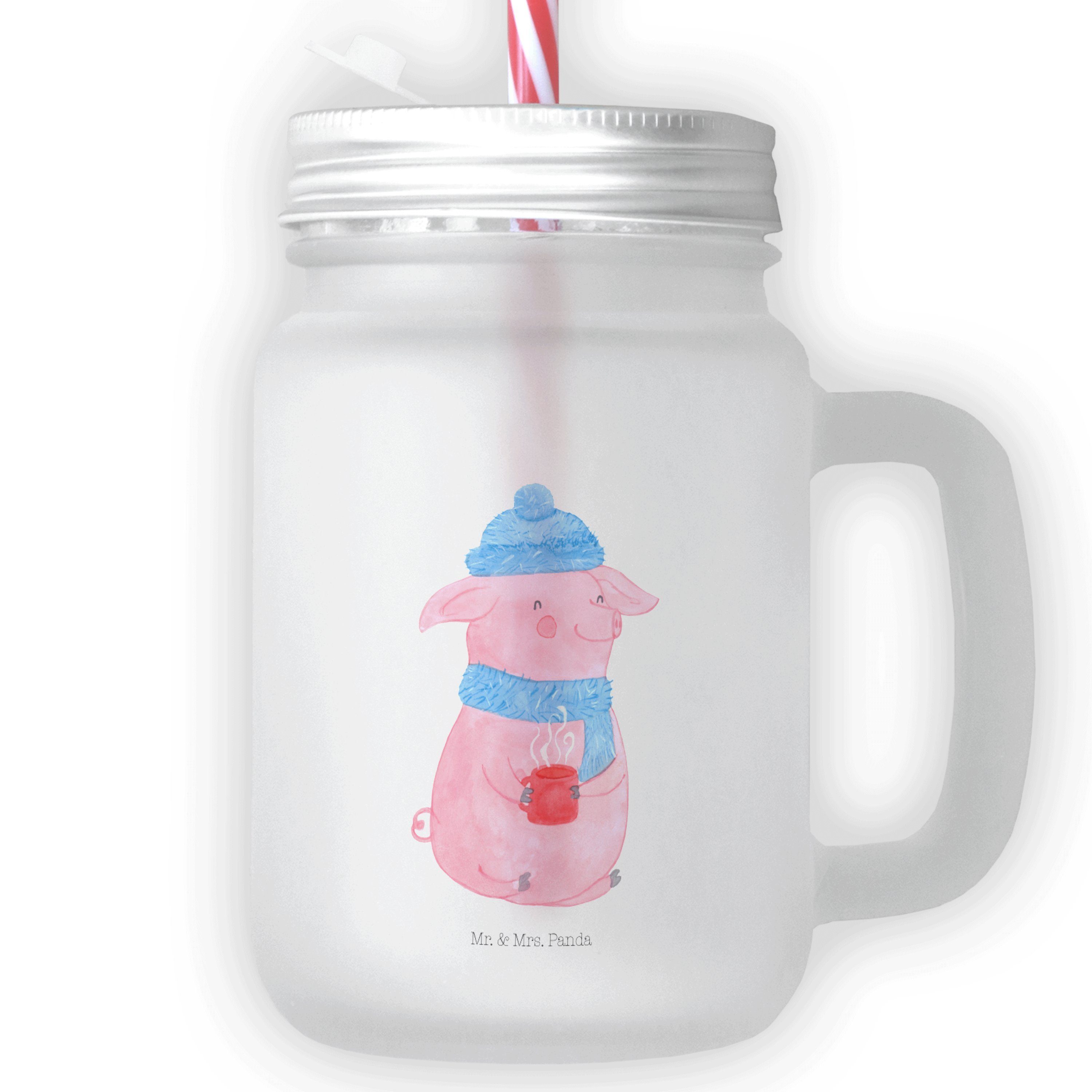 Mr. & Mrs. Panda Cocktailglas Schwein Glühwein - Transparent - Geschenk, Sommerglas, Nikolaus, Cock, Premium Glas