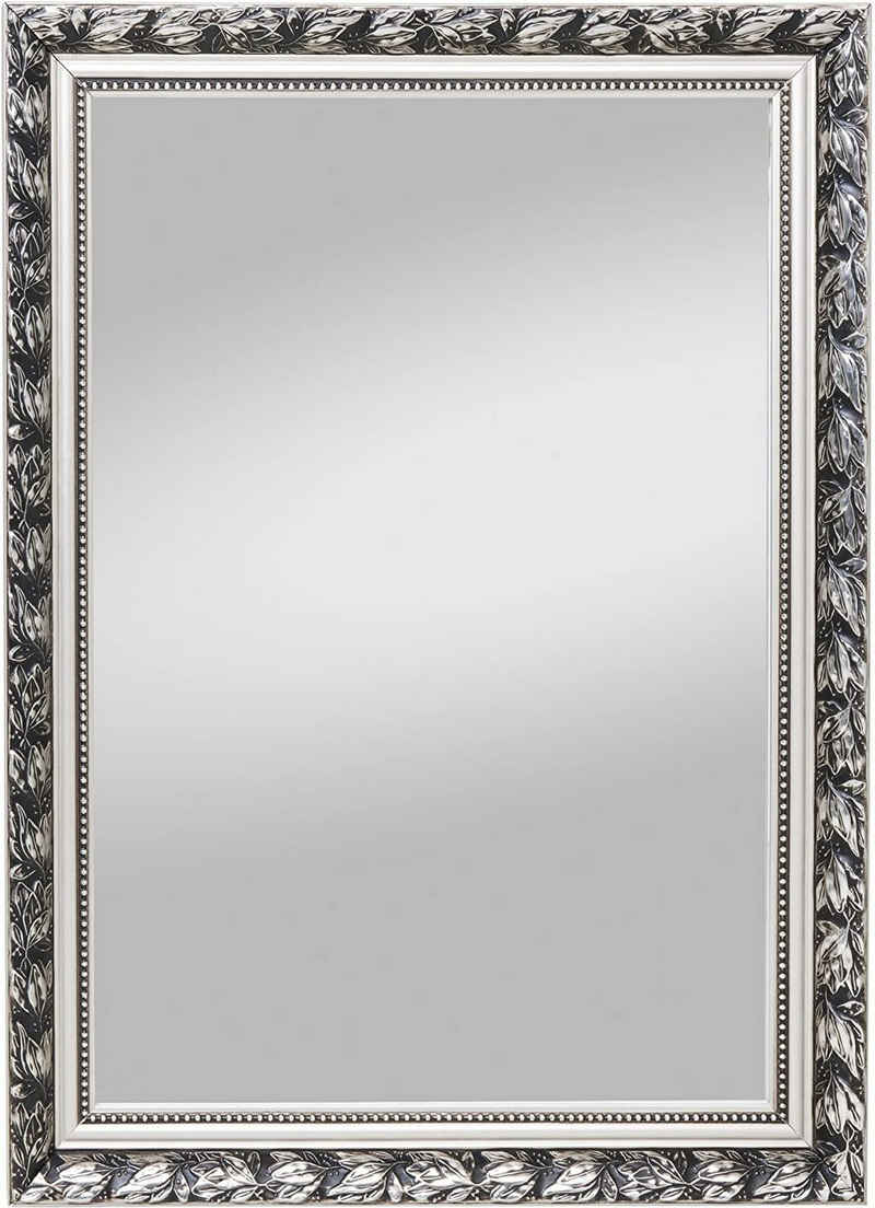 Deko-Werk 24 Barockspiegel Barockspiegel Achim 55 x 70 cm Holz Silber oder Gold Holzrahmenspiegel, Mirror Spiegel gerahmt, vergrößert optisch die Räume.