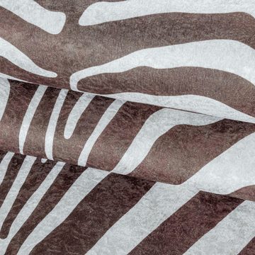 Teppich Tigerfell imitat, Teppium, Rund, Höhe: 7 mm, Fellteppich Kuhfell Tigerfell imitat Digitaldruck Waschbar Rutschfest