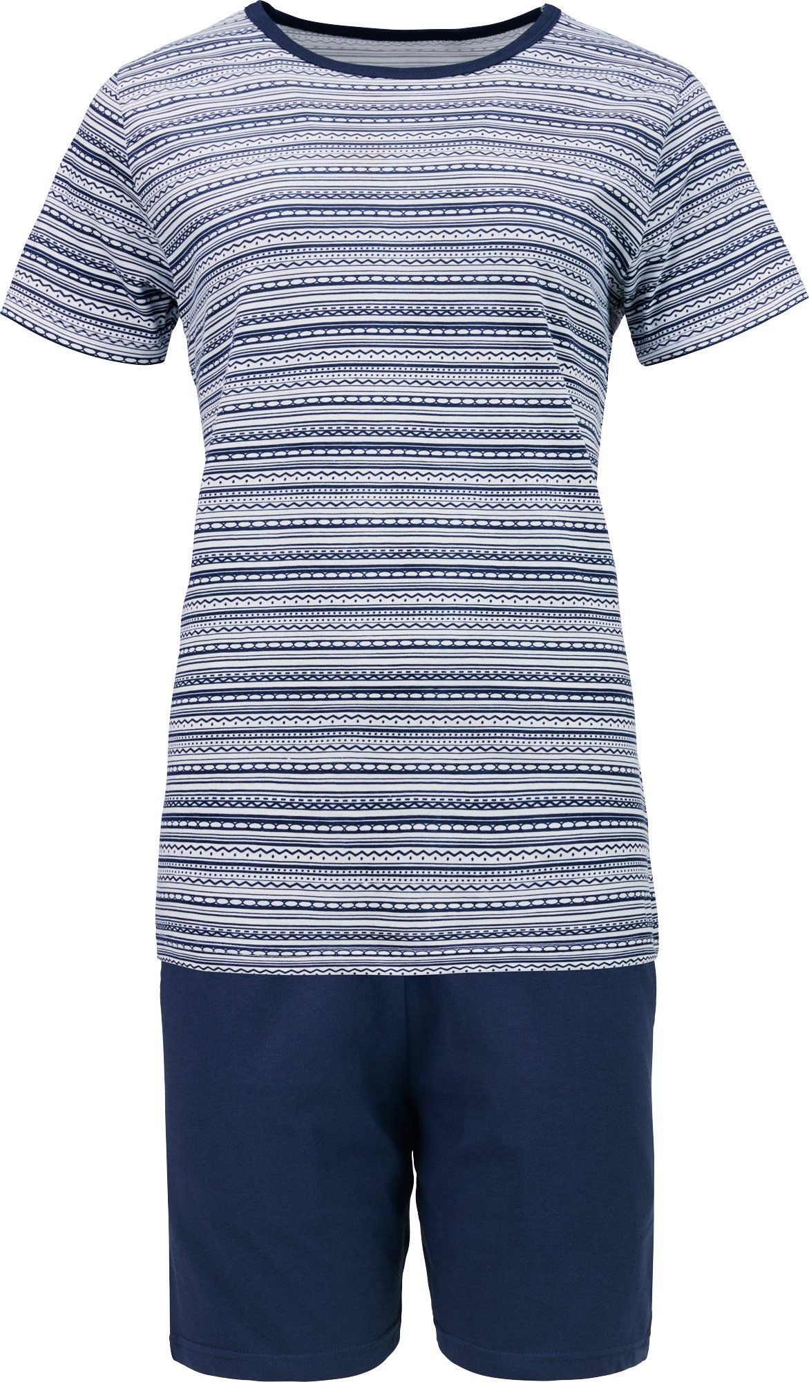 Erwin Müller Pyjama Damen-Shorty Single-Jersey gemustert