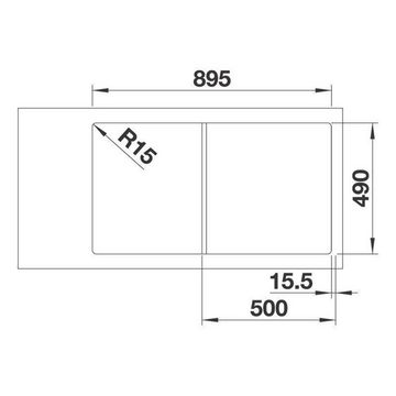 Blanco Granitspüle BLANCO AXIA III 5 S Silgranit mit Glasschneidbrett, InFino, cafe, 91,5/51 cm