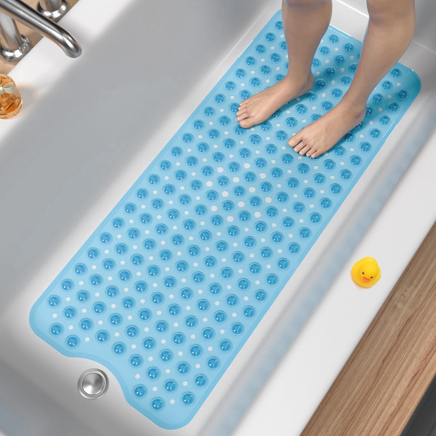 Futicare Wanneneinlage Badewannenmatte rutschfest B: 40 cm, L: 100 cm, Fußmassagematte, Rutschfest mit 200 Saugnäpfen, Waschmaschinenfest, Dusch- & Badematte