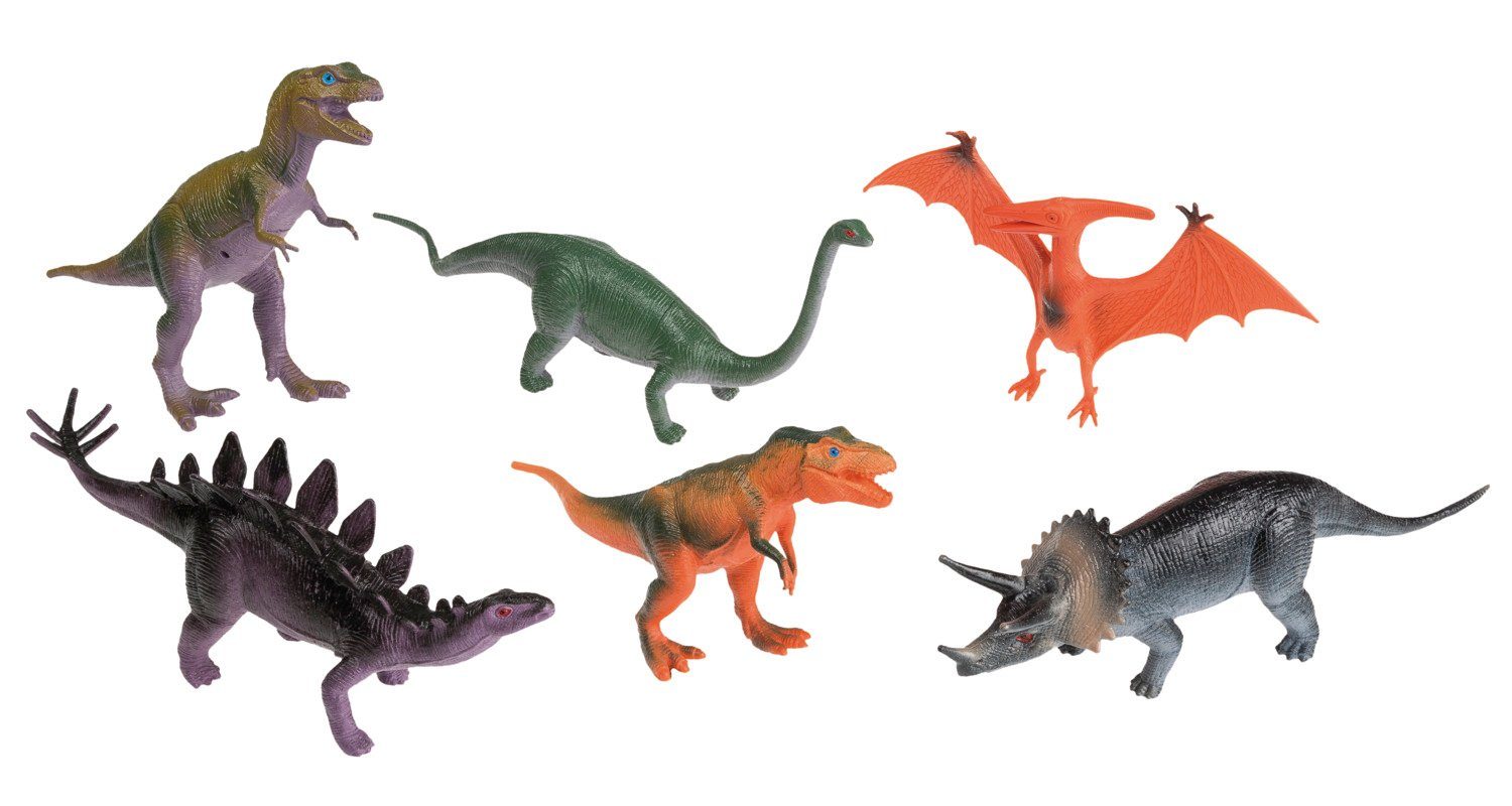 Idena Spielfigur Idena 4320102 - Spielfigurenset mit 6 Dinosauriern, aus Kunststoff