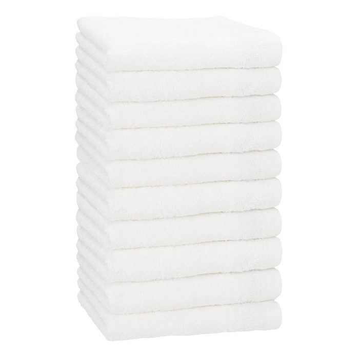 Betz Handtücher 10 Stück Handtücher Premium 100% Baumwolle 50x100 cm weiß 100% Baumwolle