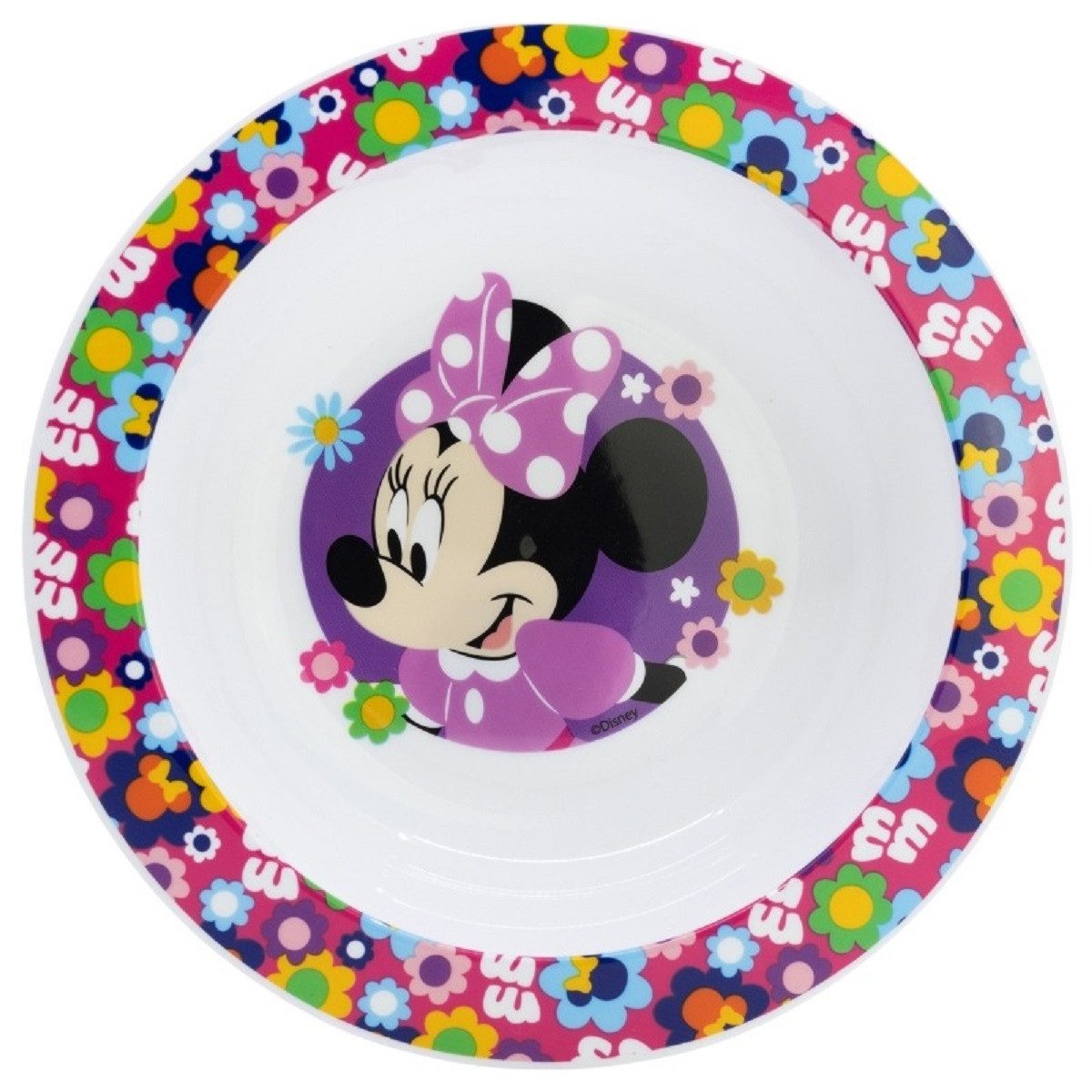 Disney Minnie Mouse Frühstücksteller Kindergeschirr ab 4 Jahren Schale für Kinder mikrowellengeeignet