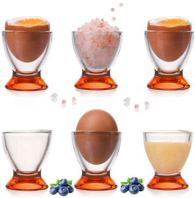 PLATINUX Eierbecher »Orangene Eierbecher«, (6 Stück), Set (6-Teilig) Eierständer Eierhalter Frühstück Egg-Cup Brunch Geschirrset