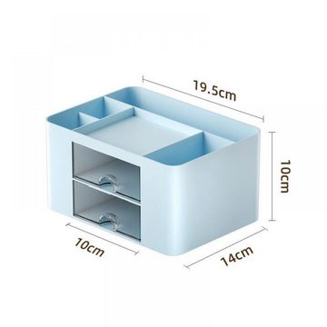 Lubgitsr Aufbewahrungsbox Vielseitiger Schreibtisch Organizer, ideal für Bürobedarf,Blau (1 St)
