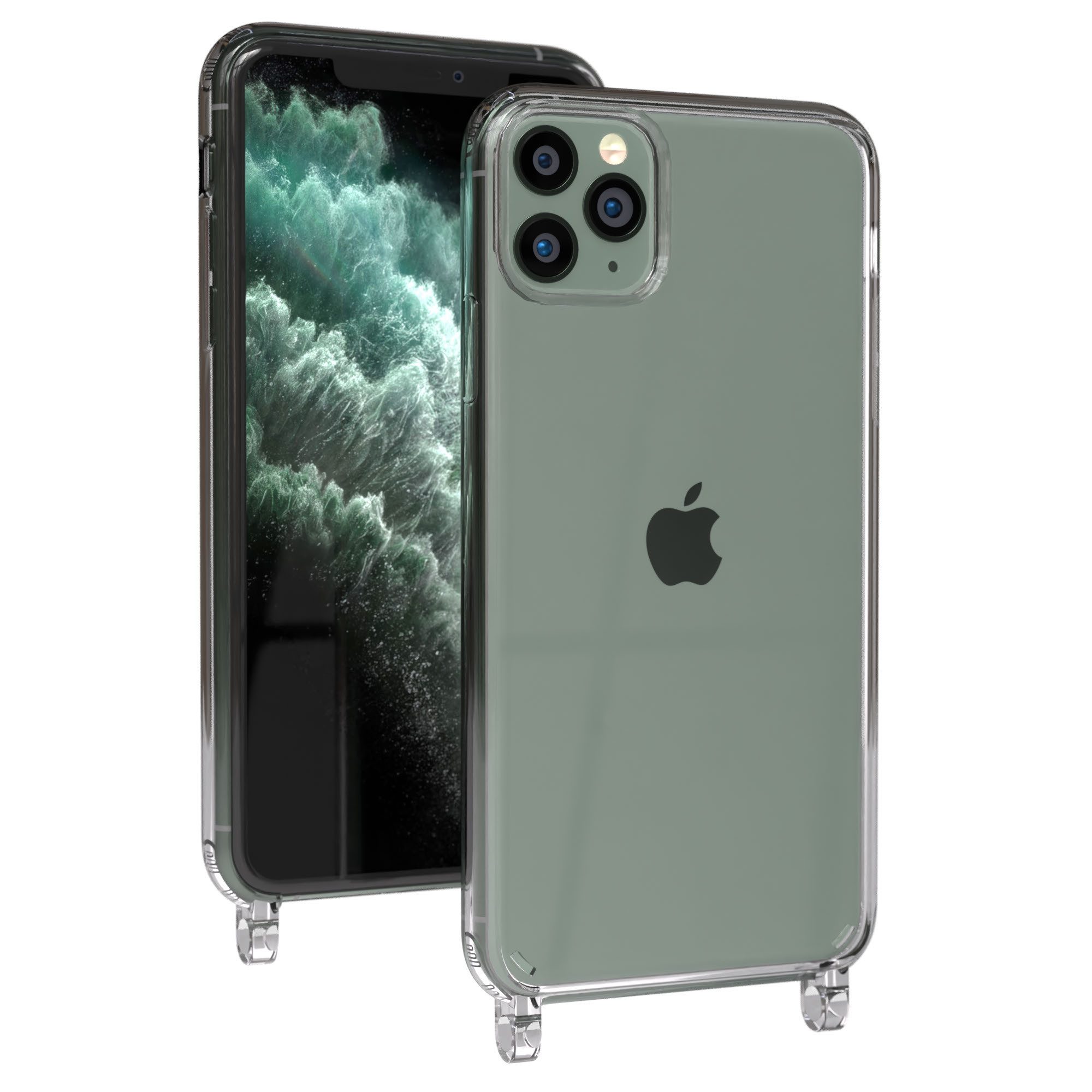 EAZY CASE Handykette Handyhülle für Handyketten mit Befestigungsösen für iPhone Modelle 6,5 Zoll, Hülle für Handykette, Transparent mit Ösen für Apple iPhone 11 Pro Max
