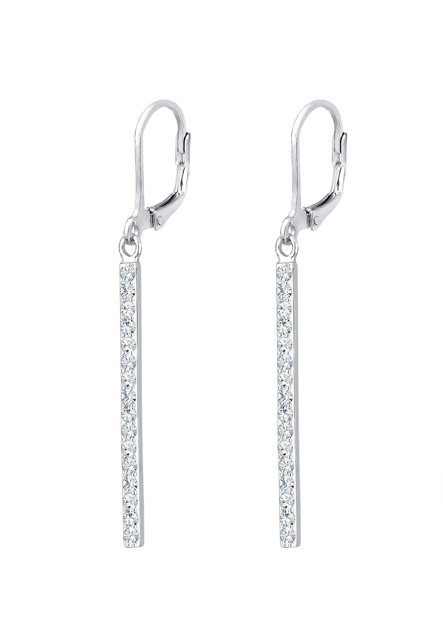 Elli Paar Ohrhänger Stab lang mit 925 Silber, mit Kristallen von Swarovski®