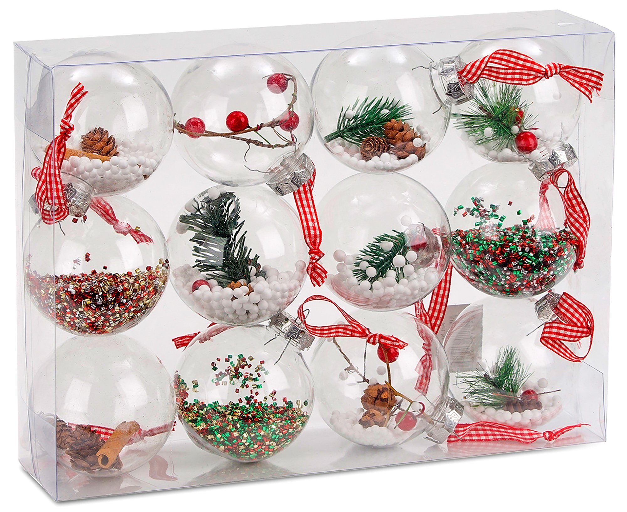 BRUBAKER Weihnachtsbaumkugel »Christbaumkugel Set aus Acryl« (12 Stück