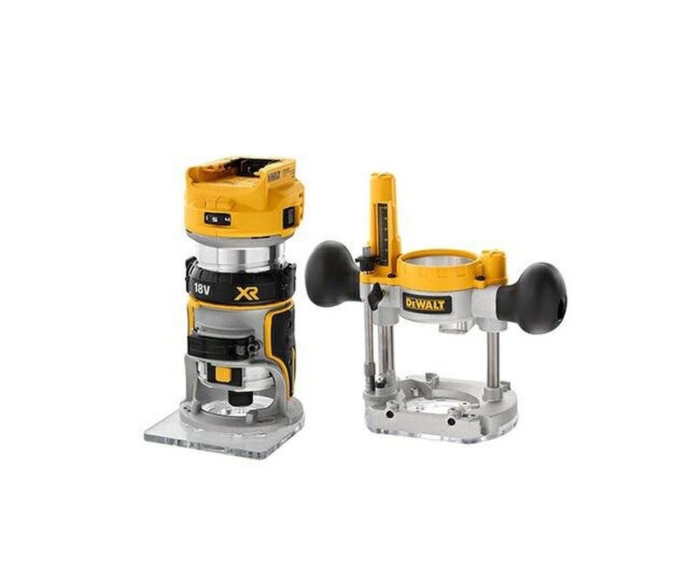 DeWalt Oberfräse DEWALT FRÄSMASCHINE 18V DCW604N 8mm 2 SOCKEL
