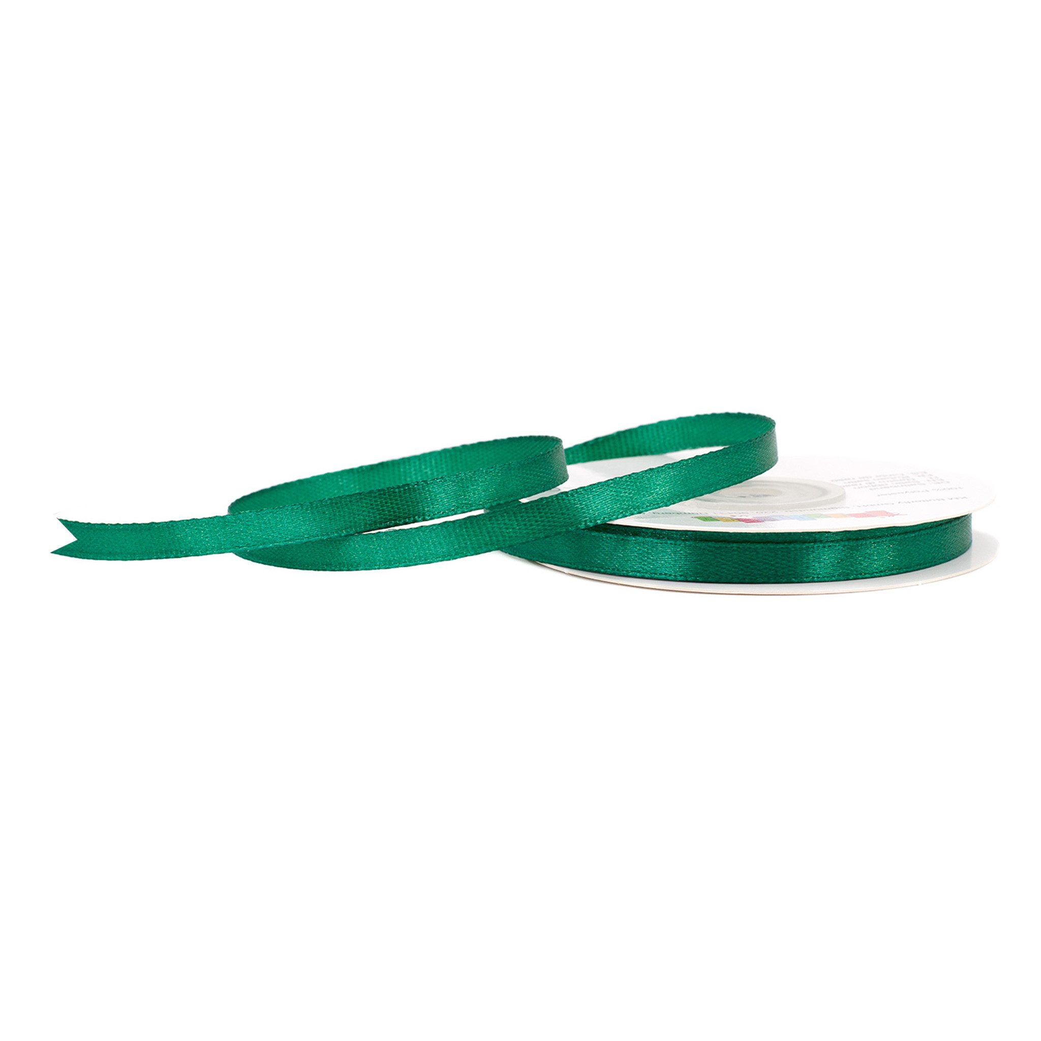 Creativery Geschenkband, Satinband 6mm x 25m Rolle Dunkelgrün