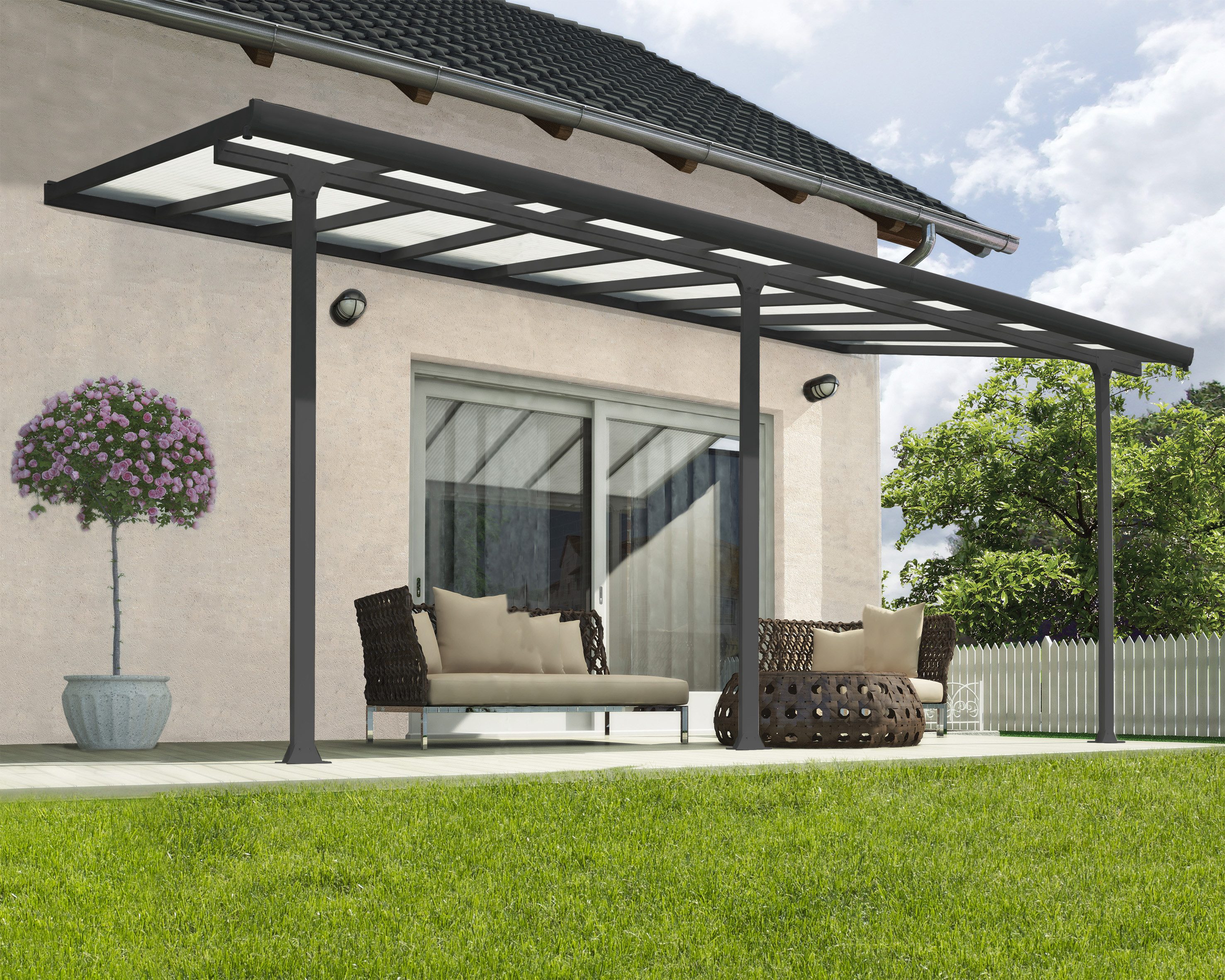 Palram - Canopia Terrassendach Feria Alu Terrassenüberdachung, BxT: 546x294 cm, einfache DIY Montage