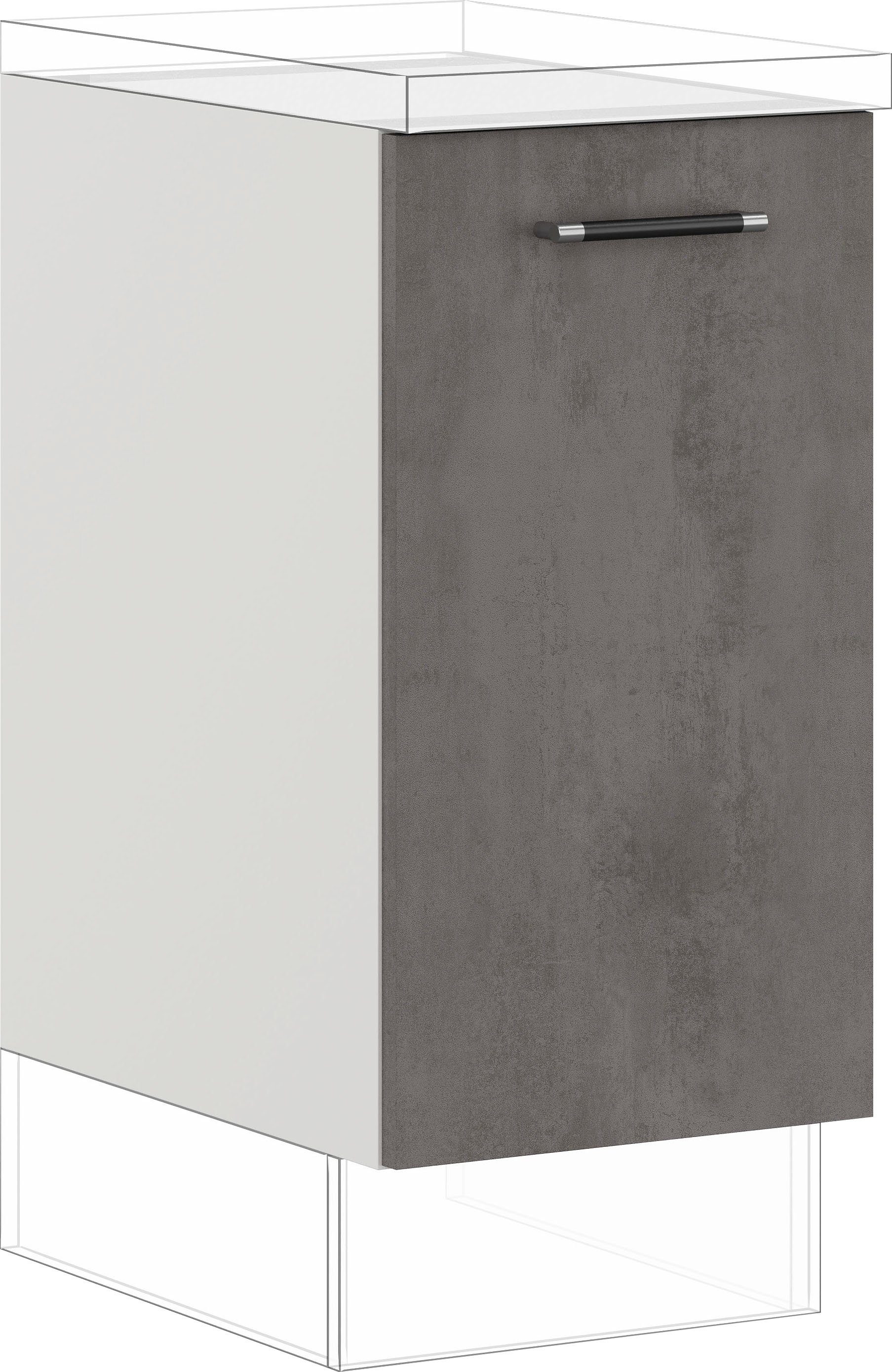 IMPULS KÜCHEN Auszugsunterschrank "Prag", Breite/Höhe: 40/72,3 cm, mit Soft-Close vormontiert, mit Auszug, mit Behälter für Wertstofftrennung