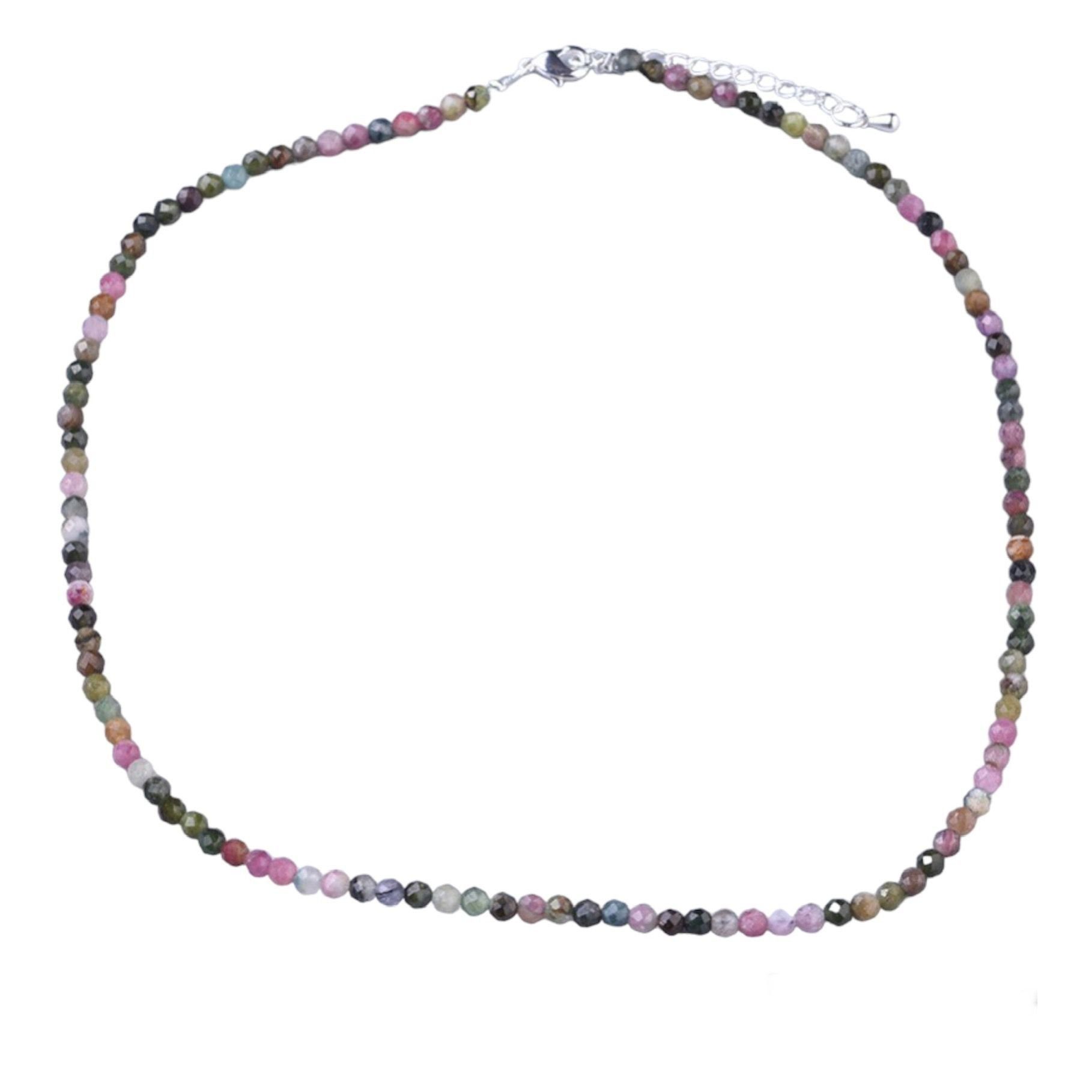 Eden Stone Perlenkette Turmalin Natürliche Edelstein Halskette Heilstein facettierte Perlen (1-tlg)