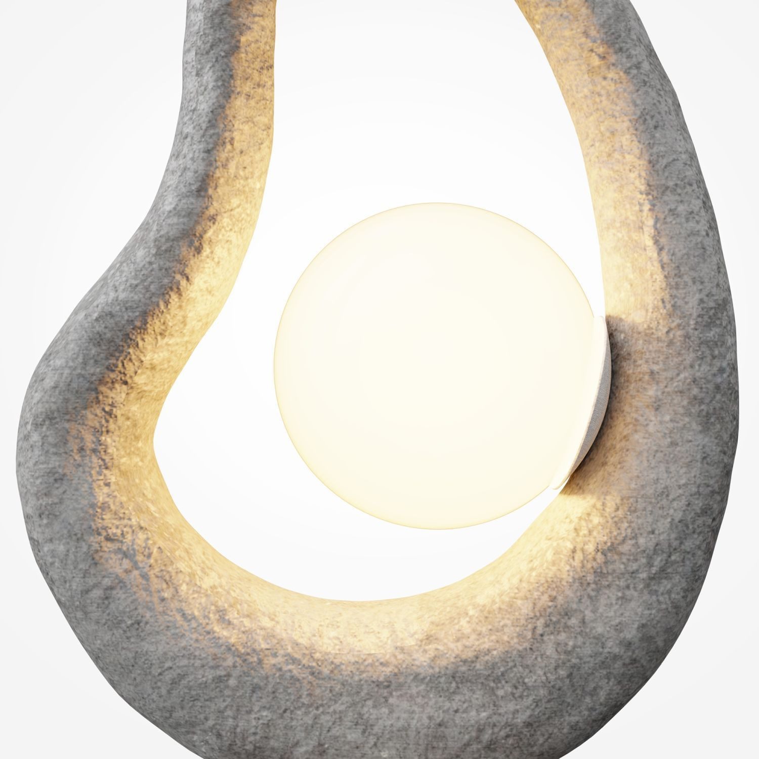 Licht-Erlebnisse Nachttischlampe YORIN, ohne Leuchtmittel, Glas Beton G9 38 cm Grau Weiß Kugel Schirm Modern Tischlampe