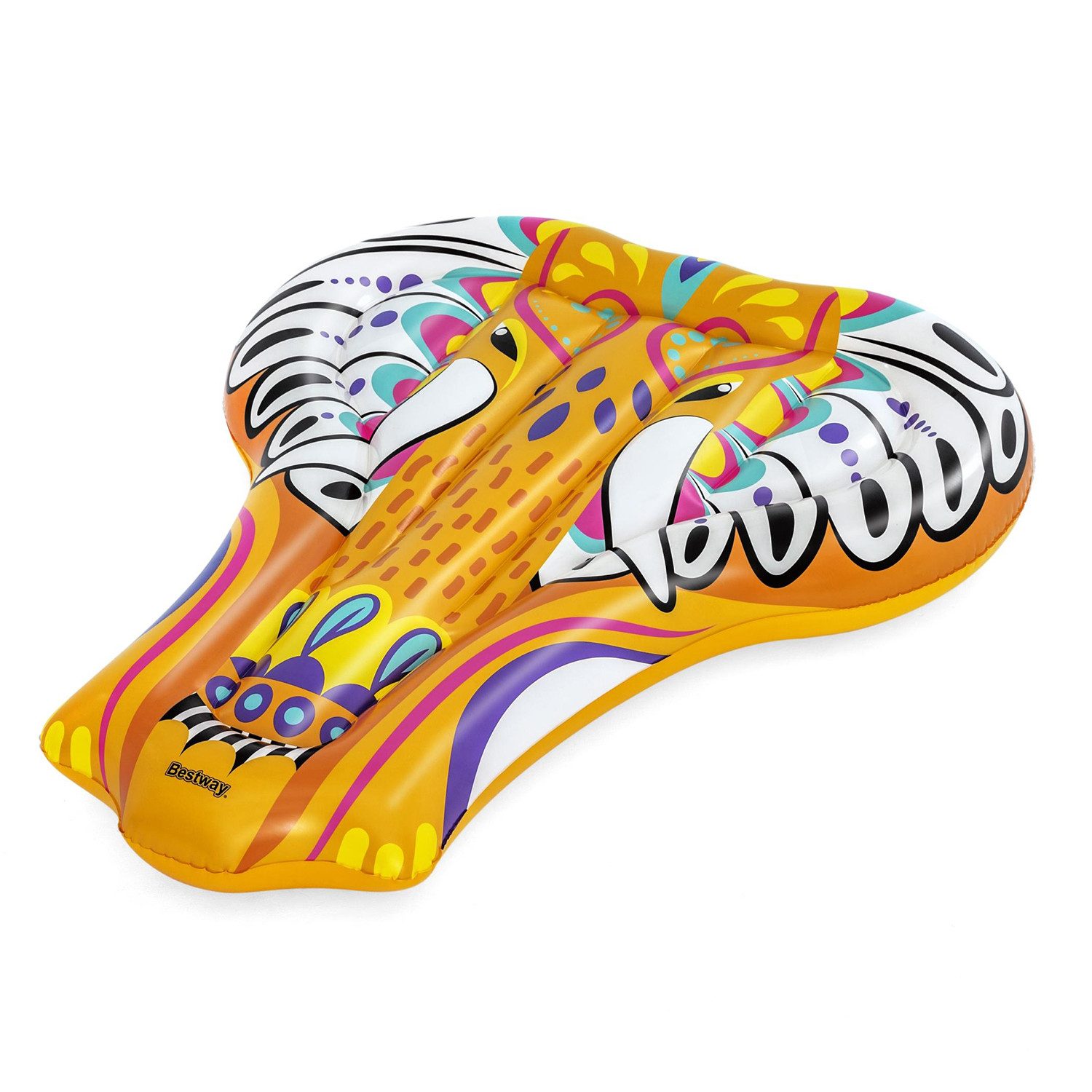 Bestway Badeinsel Flirty Fiesta Elefant, (Packung, 1-St., 176 x 142 x 23 cm), Leuchtendes Azteken-Design