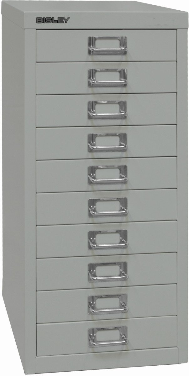 Bisley Aktenschrank Schubladenschrank Basis A4 10 Schübe lichtgrau