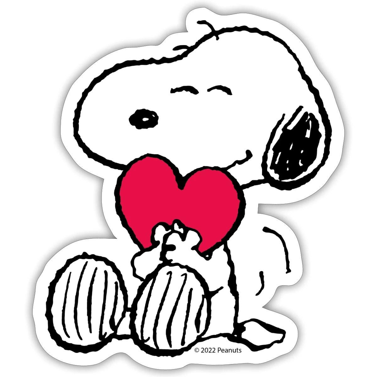 Spreadshirt Aufkleber Snoopy Mit Herz – Peanuts Liebe Sticker Aufkleber