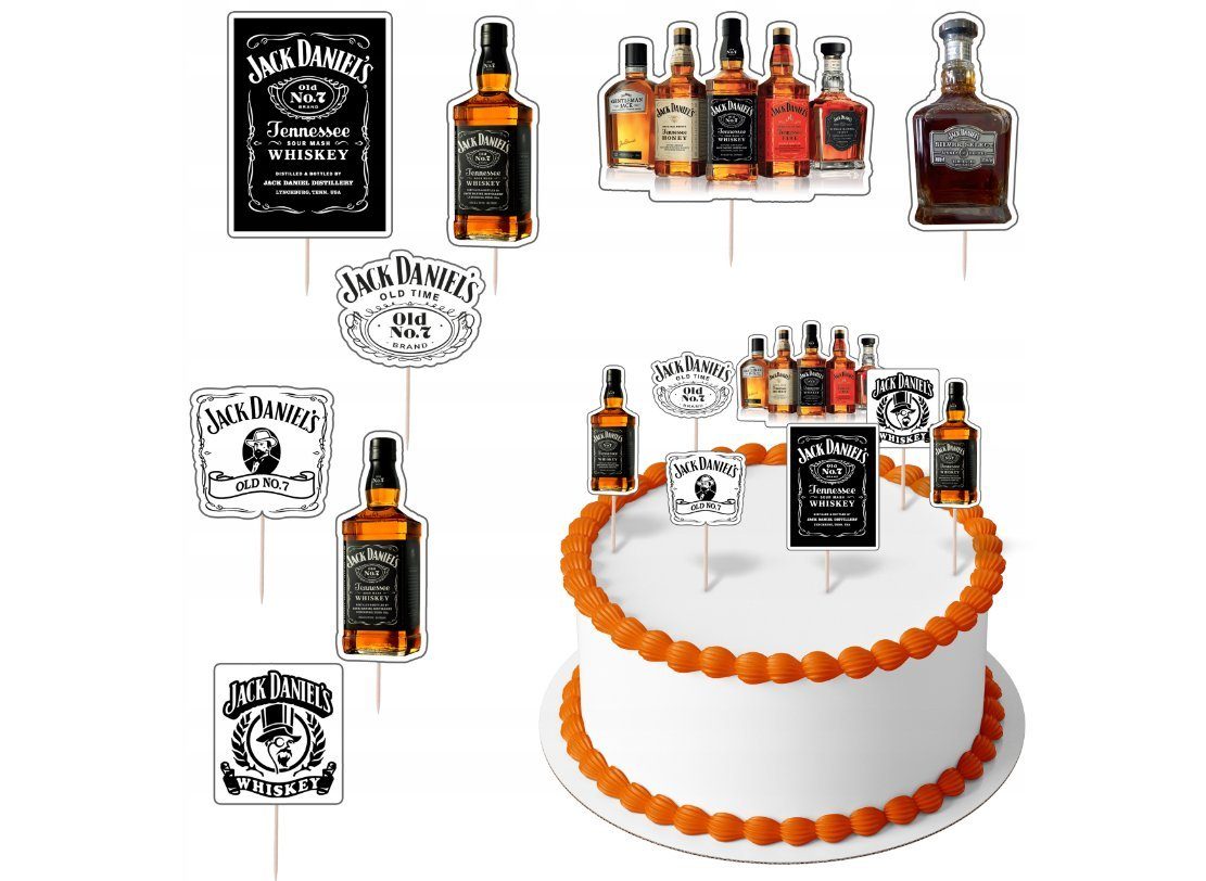 Festivalartikel Tortenstecker Whisky Topper Set 8 Stk Geburstag Torten Deko Kuchen Junge jack