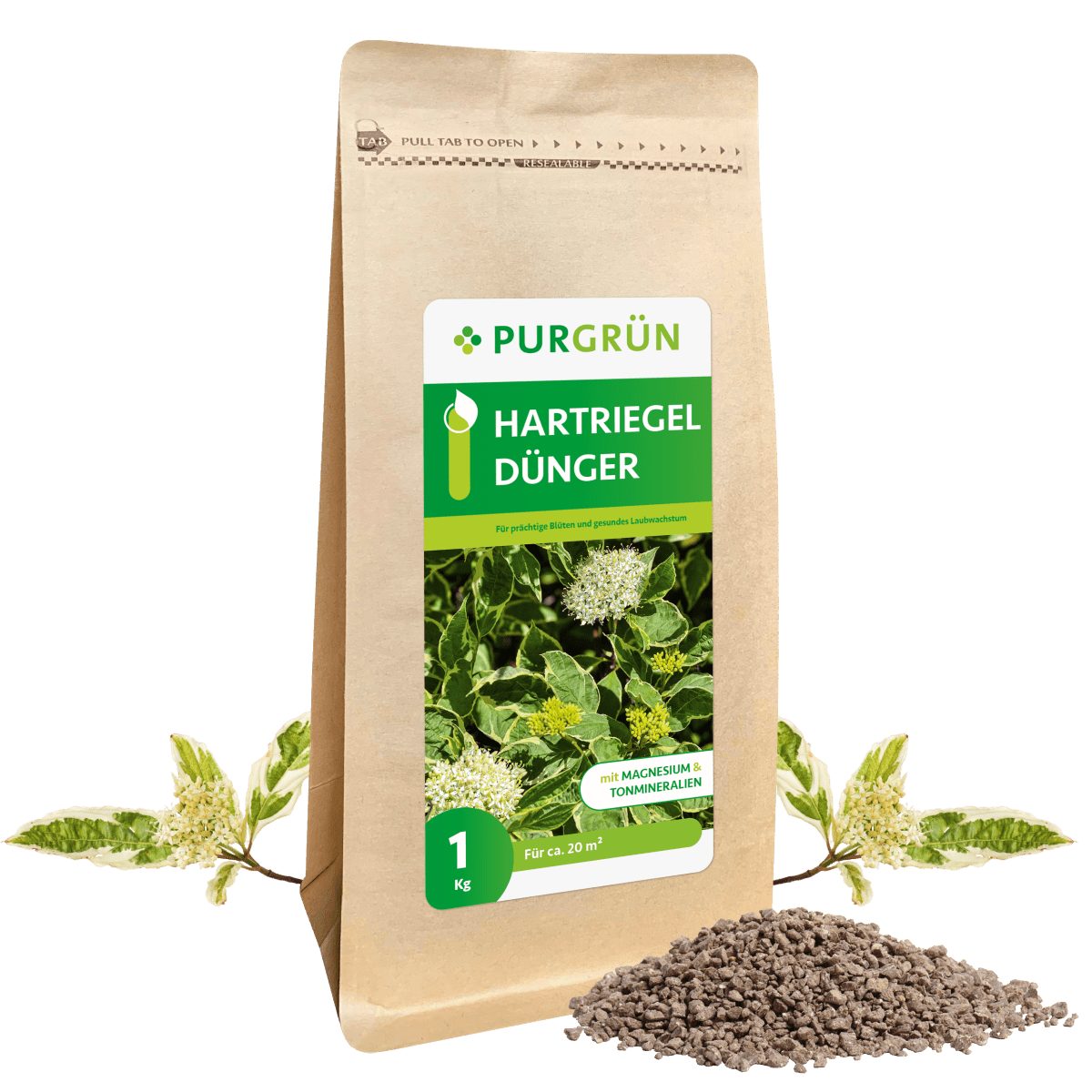 Gartendünger Purgrün Hartriegel Dünger, NPK 5+4+6, Magnesium, 1 kg