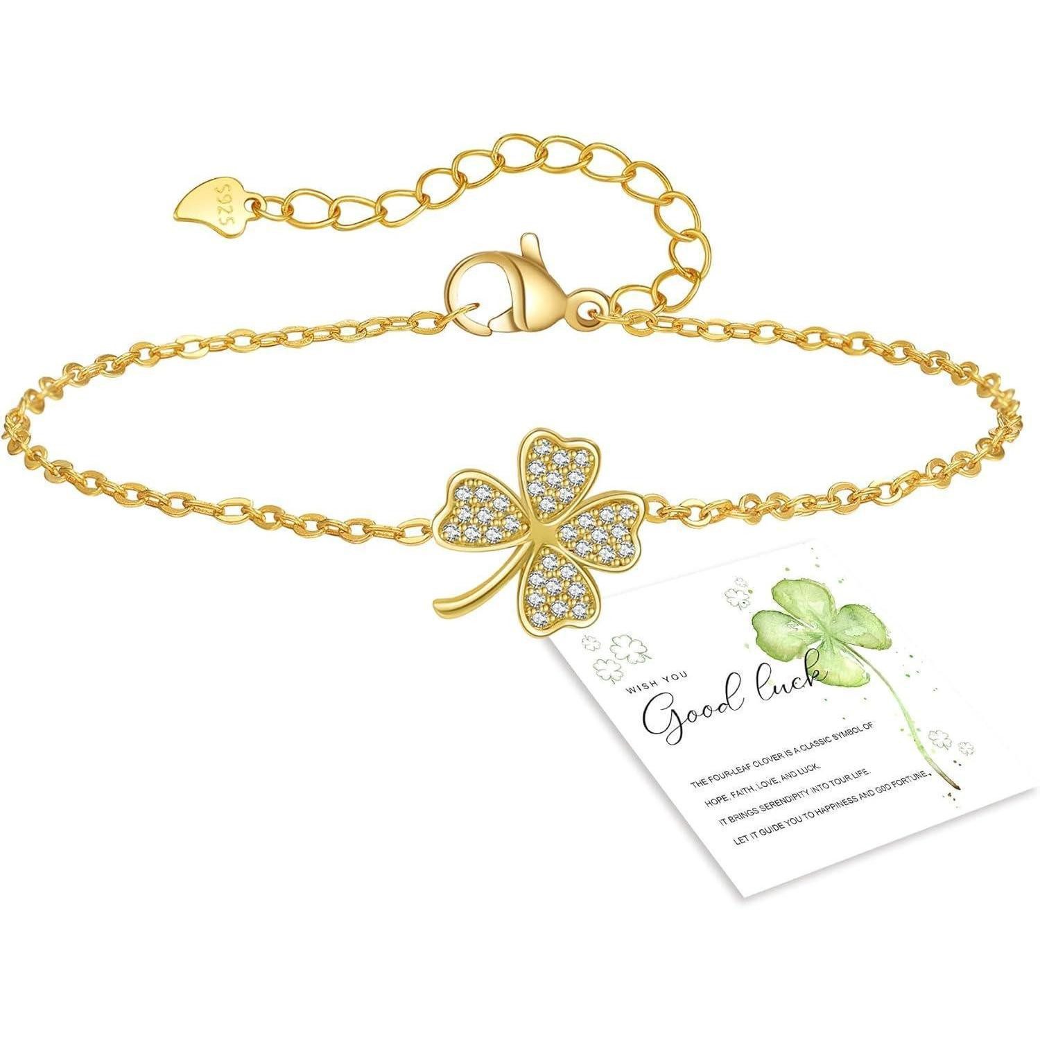 LuxusKollektion Ketten und Armband Set Glücksarmband Silber Kleeblatt Verst günstig online kaufen