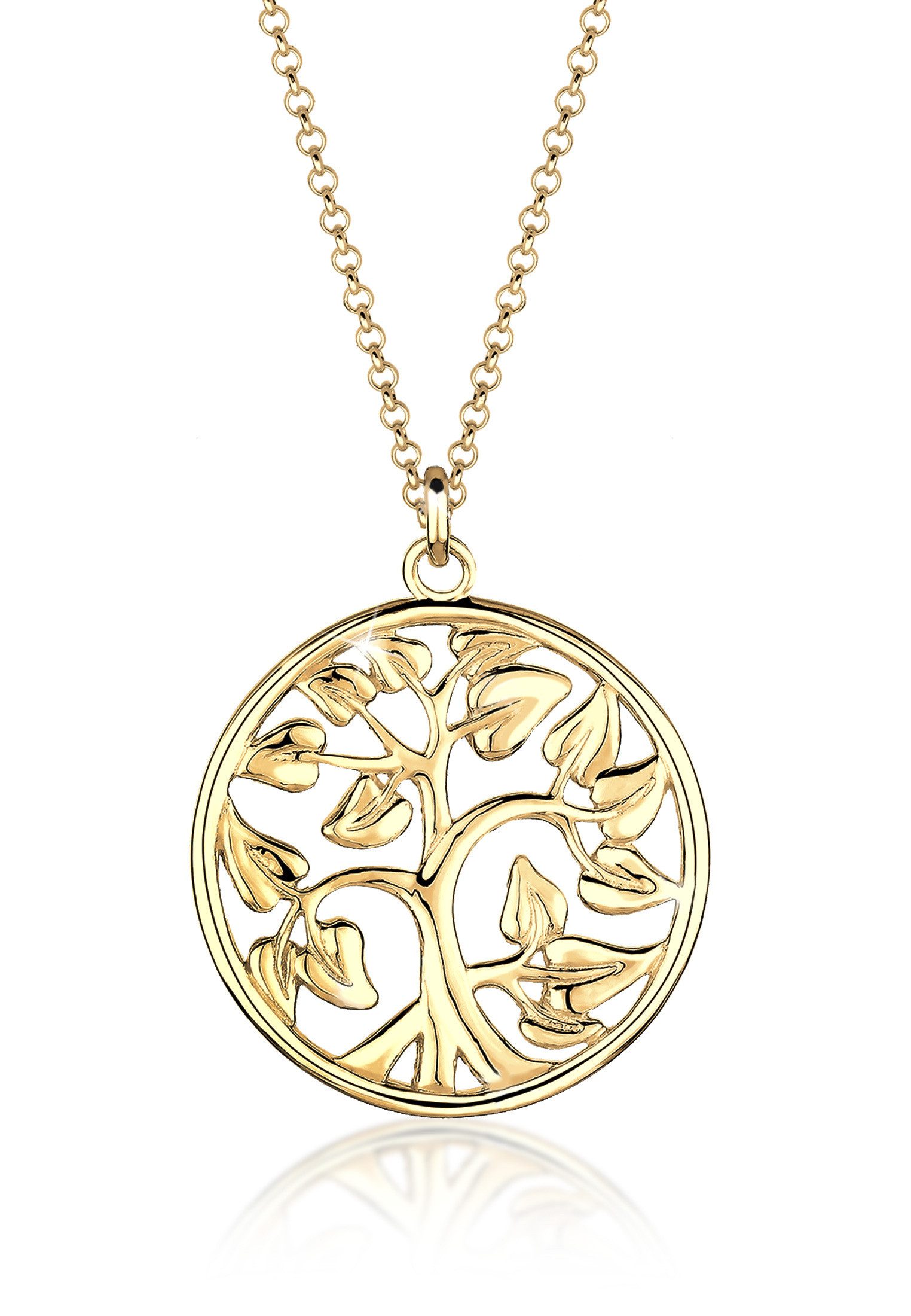 Kette mit Anhänger Tree of Life Lebensbaum Floral 925 Silber