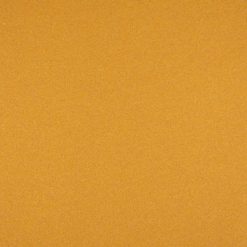 SCHÖNER LEBEN. Stoff Sweat Jogging einfarbig Lurex Glitzer ocker goldfarbig 1,45m Breite, allergikergeeignet